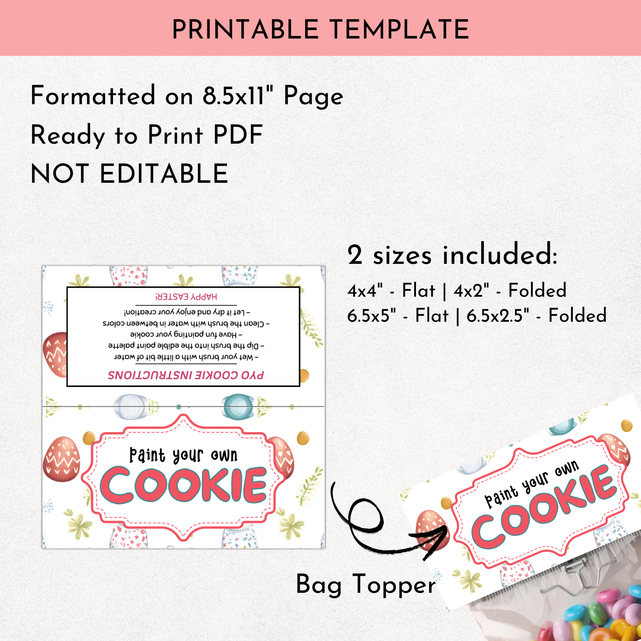 Easter PYO Cookie Bag Topper