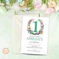 Easter Birthday Invitation Template - 1 Year Old - Green