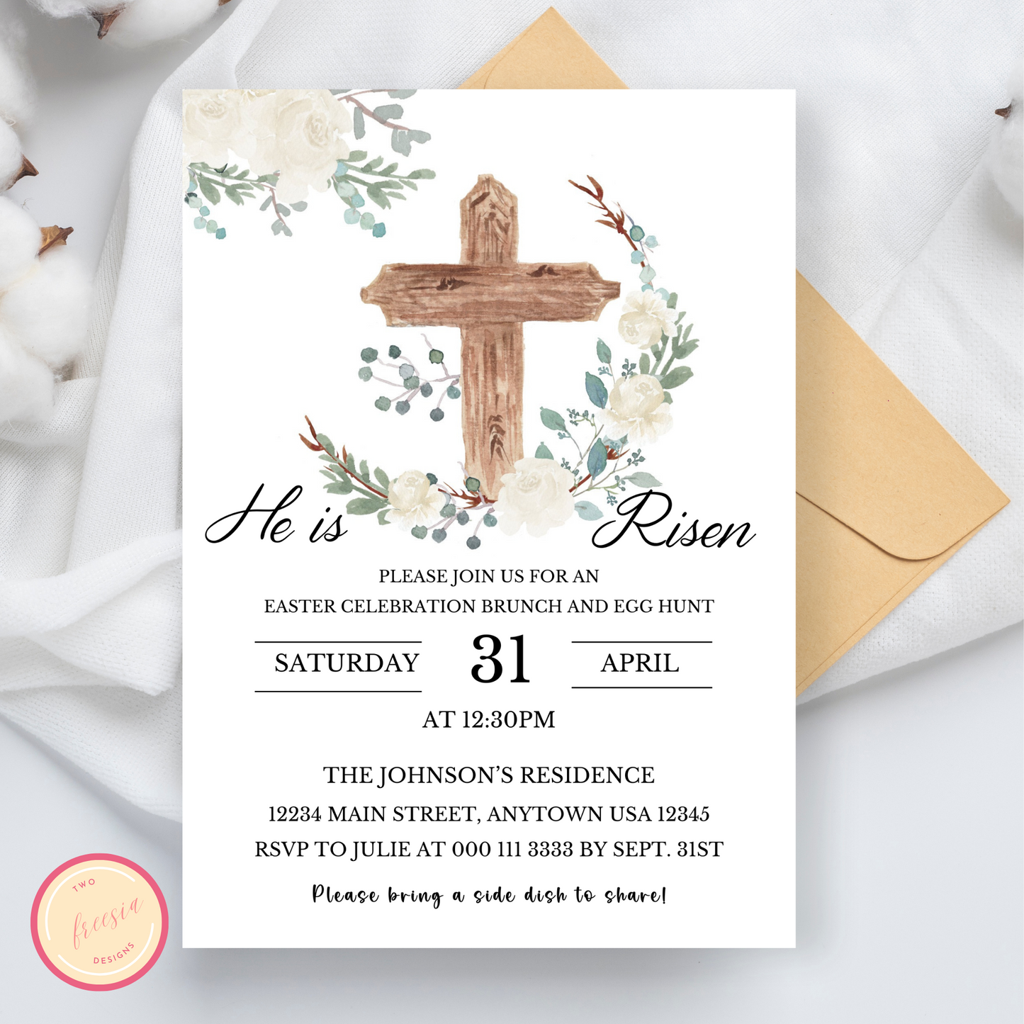 He is Risen Invitation Template