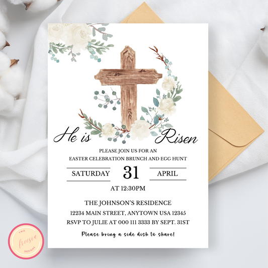 He is Risen Invitation Template