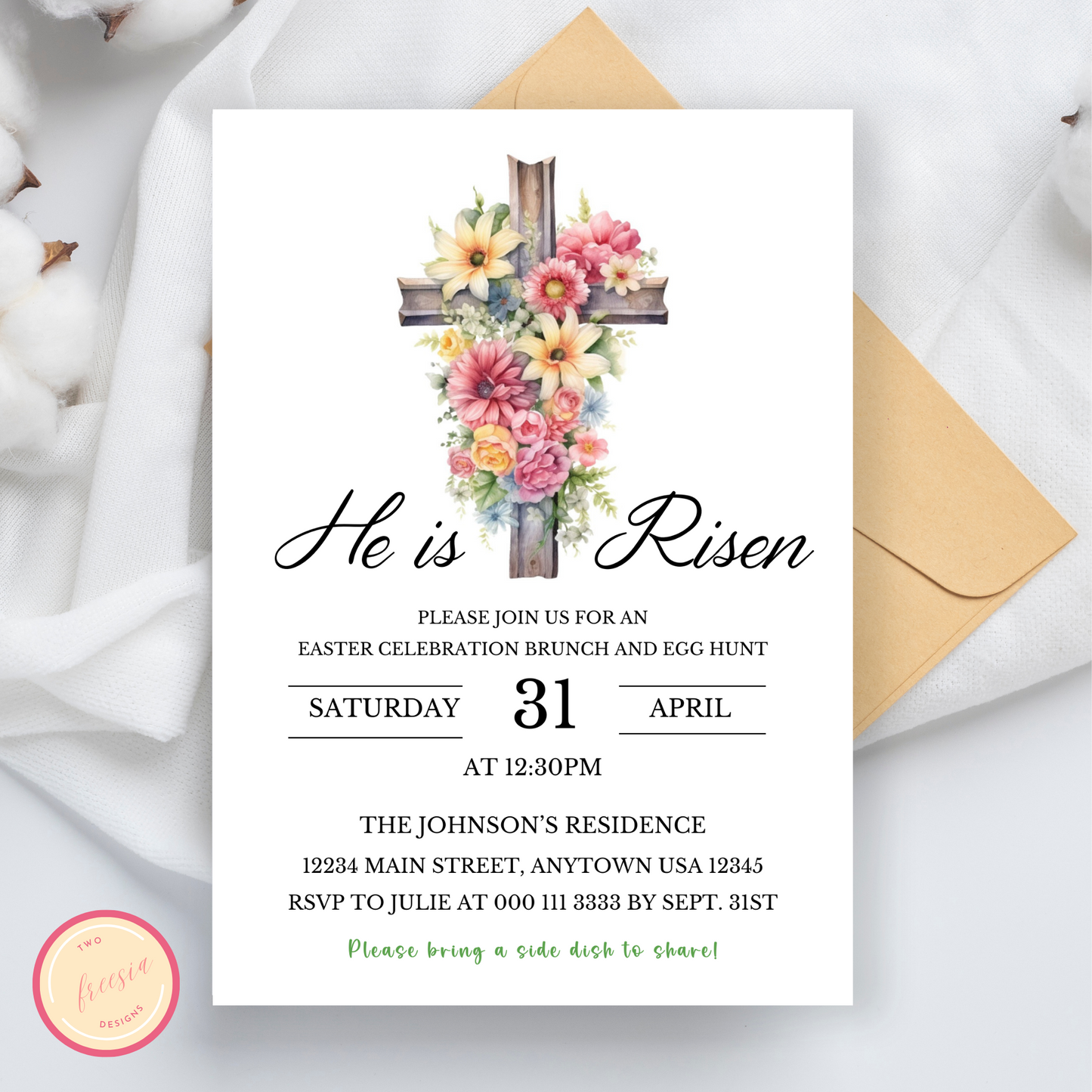 He is Risen Invite Template