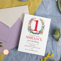 Easter Birthday Invitation Template - 1 Year Old - Red