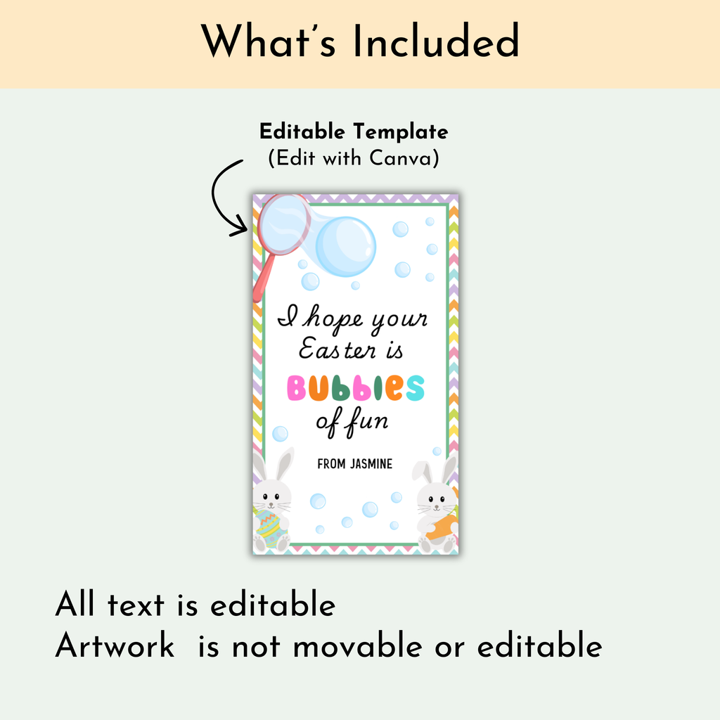 Easter Bubble Tag | Editable