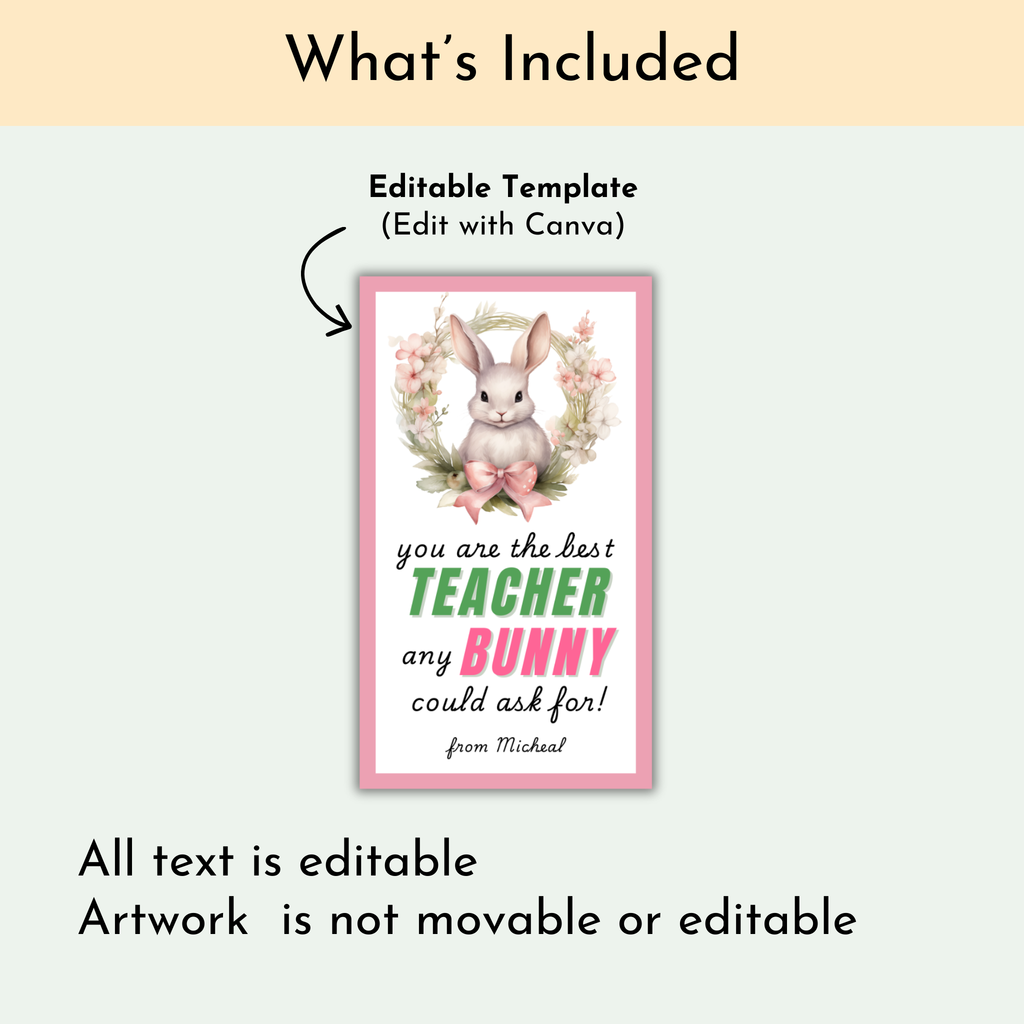 Teacher Easter Gift Tags | Editable