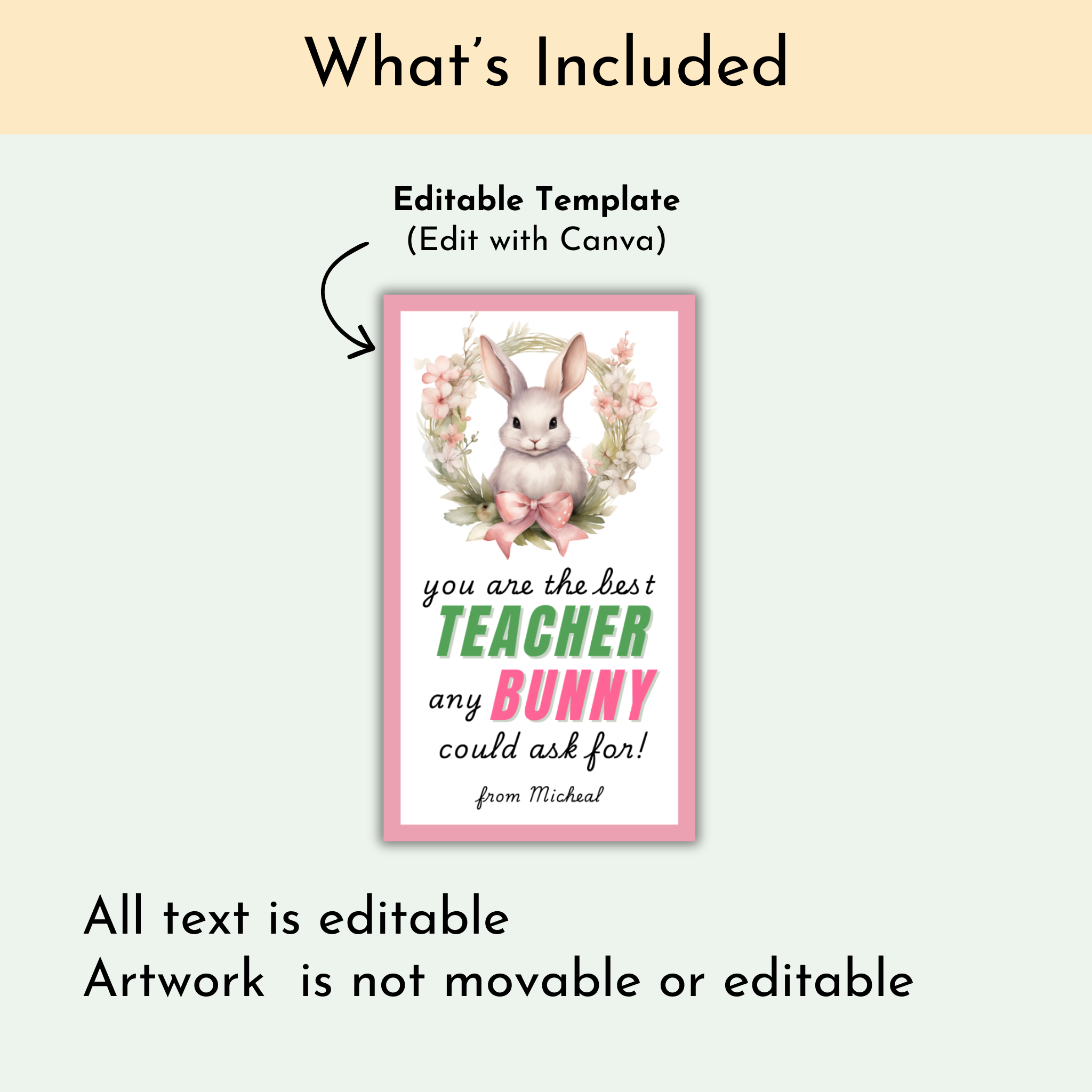 Teacher Easter Gift Tags | Editable