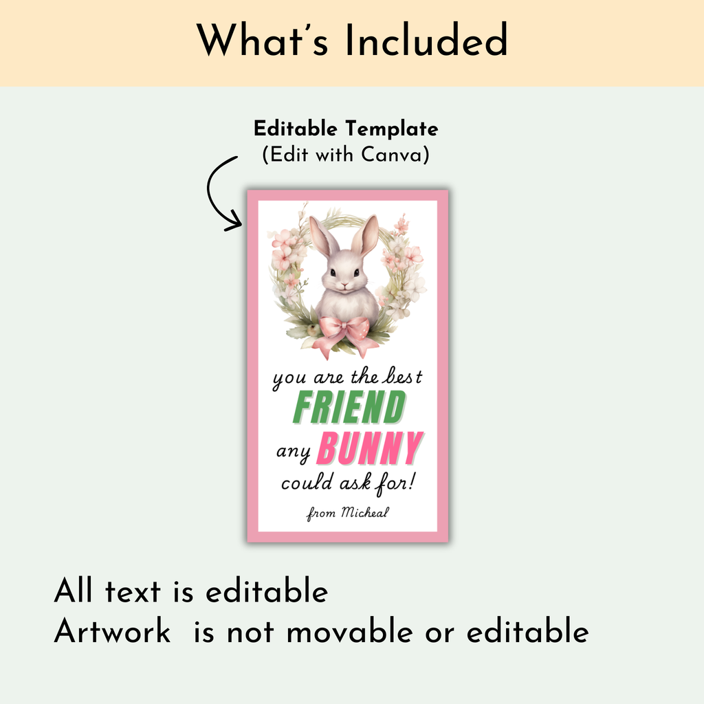 Friend Easter Gift Tags | Editable