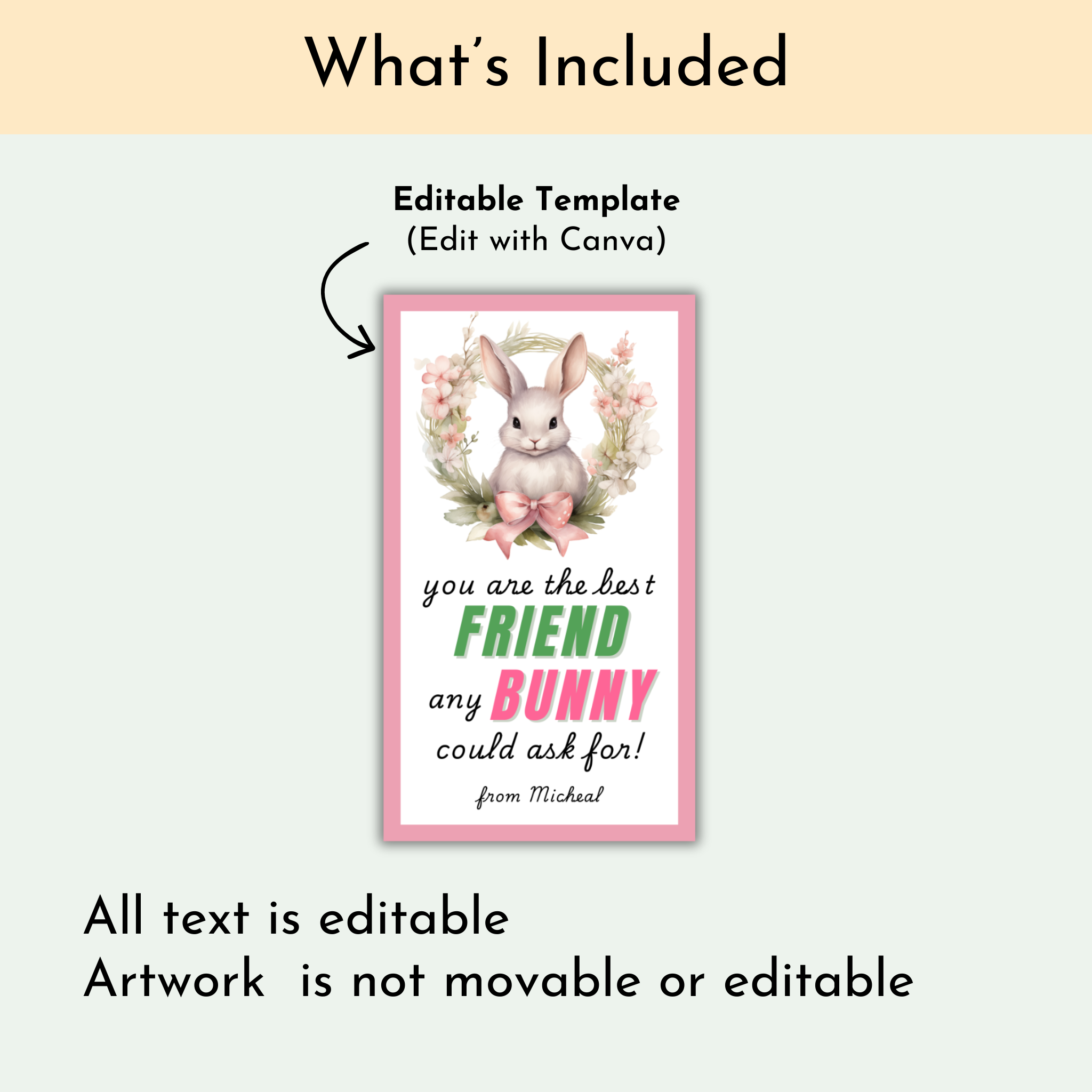 Friend Easter Gift Tags | Editable