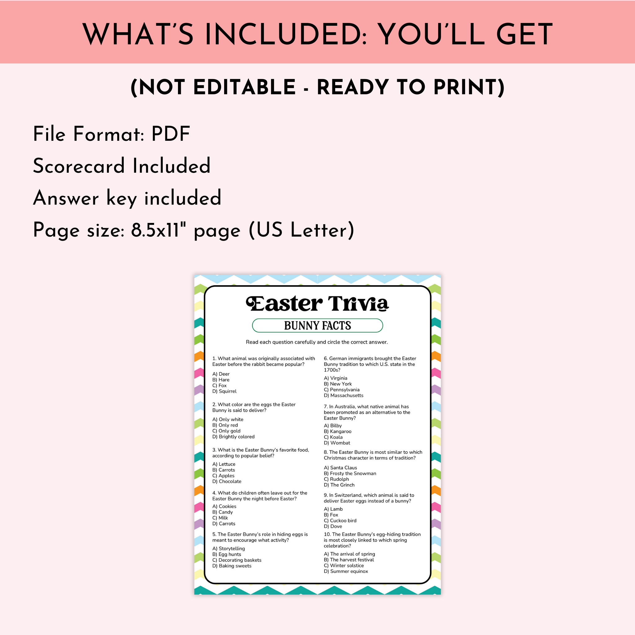Bunny Facts Trivia Game