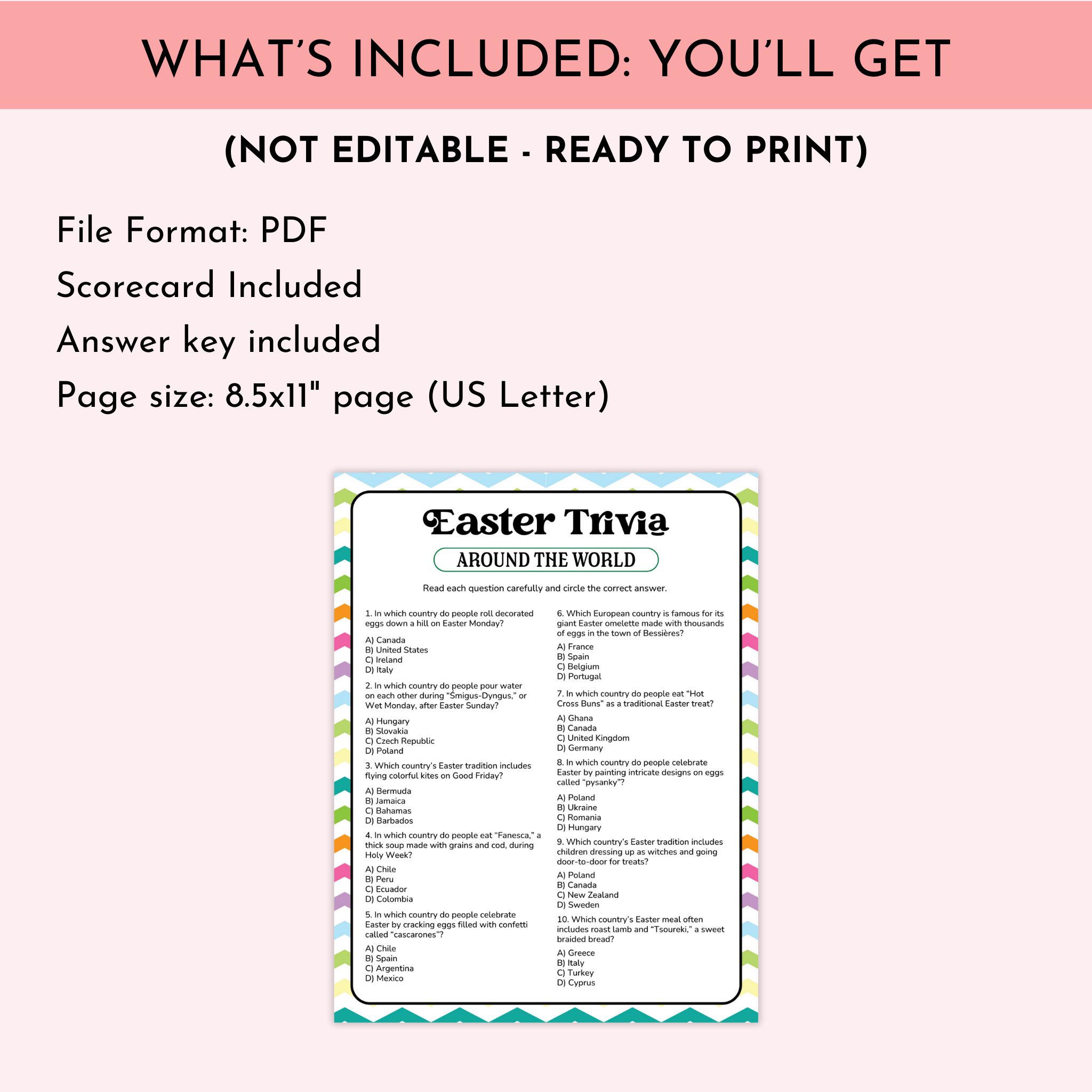 Easter Around the World Game