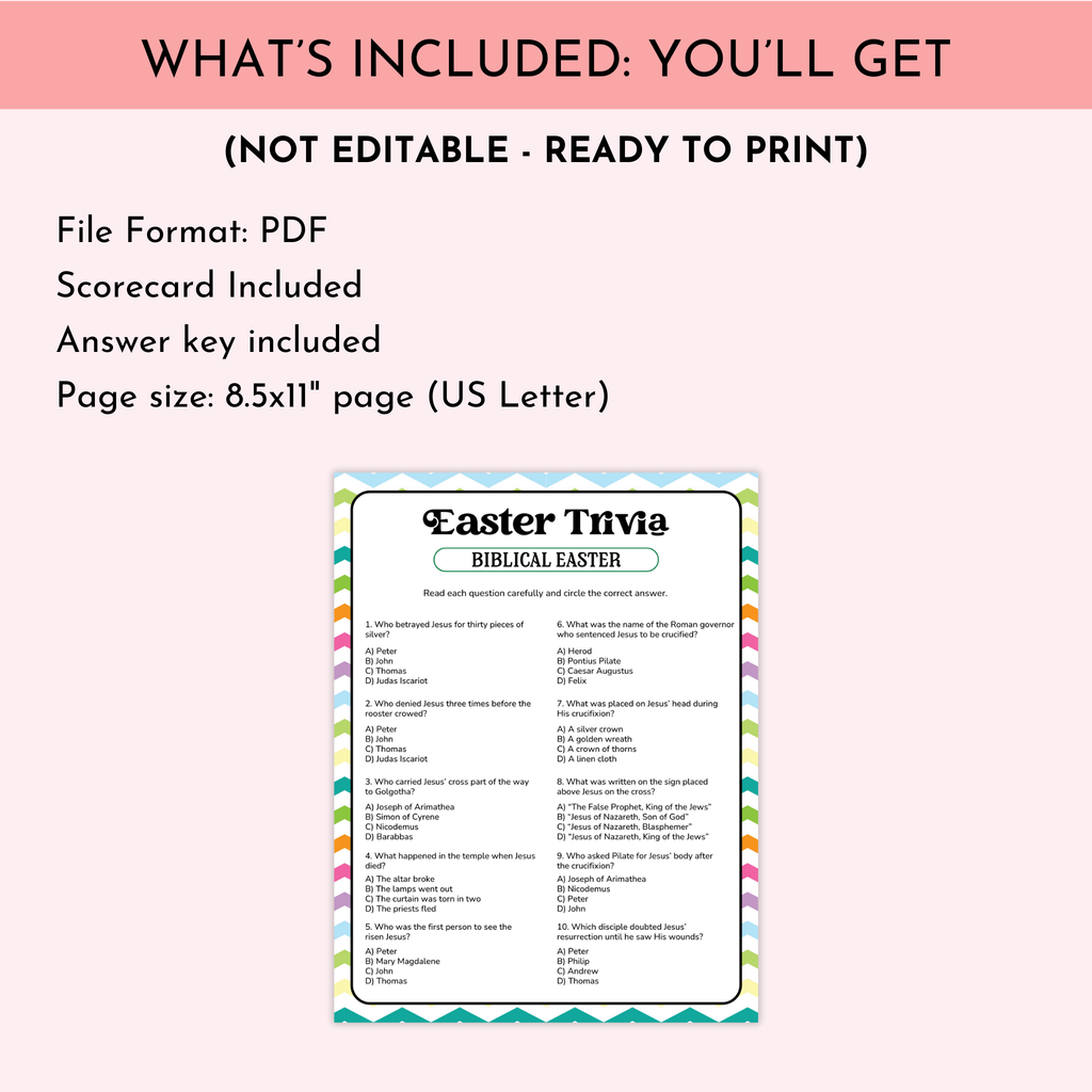 Biblical Easter Trivia Game