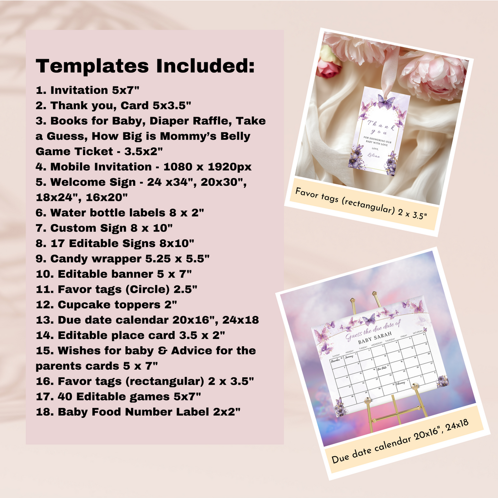 Enchanted Baby Shower Template Bundle #1