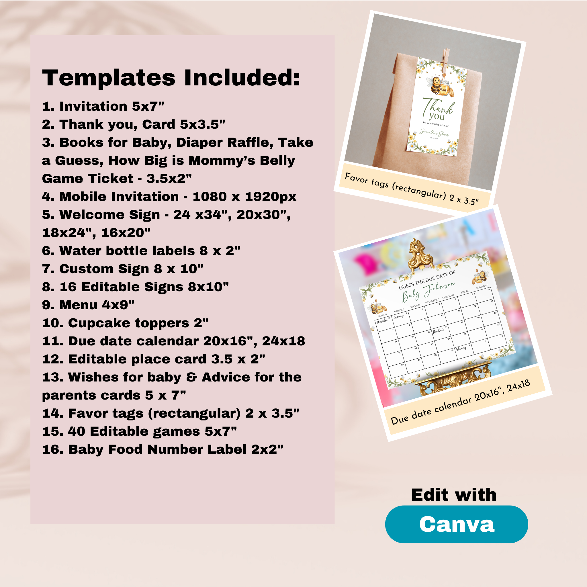 Bee Baby Shower Bundle
