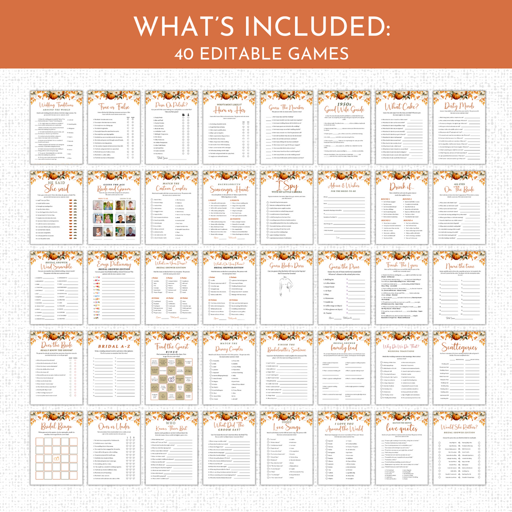 Fall Bridal Shower Games #2