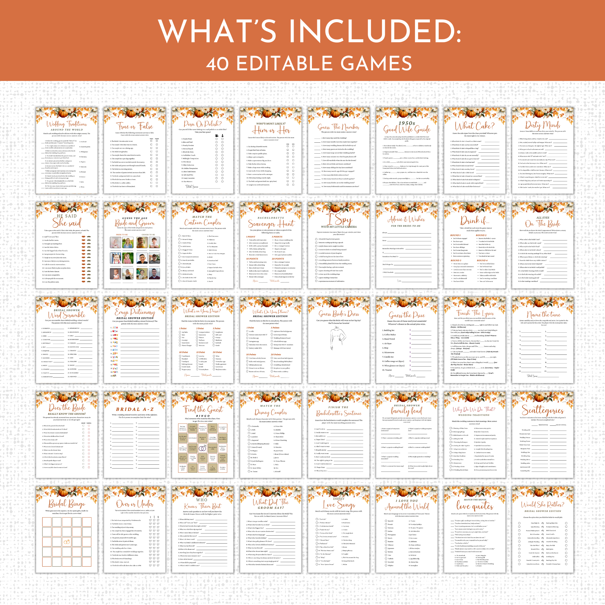 Fall Bridal Shower Games #2