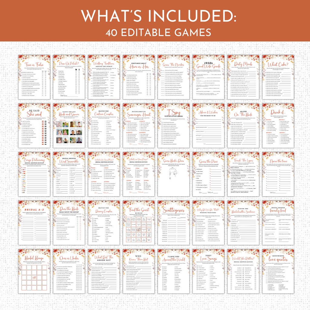 Fall Bridal Shower Games #3