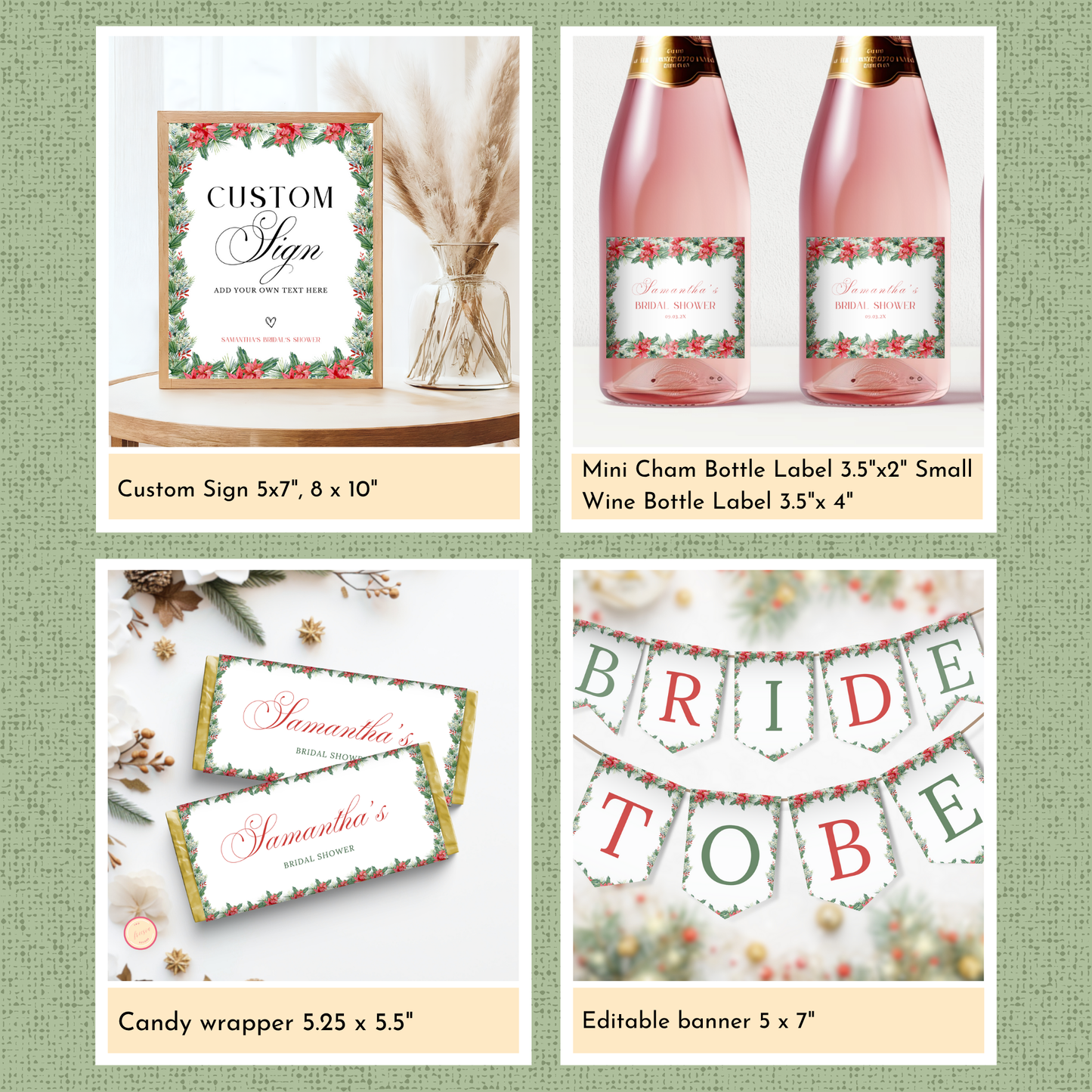 Christmas Bridal Shower Template Bundle #2
