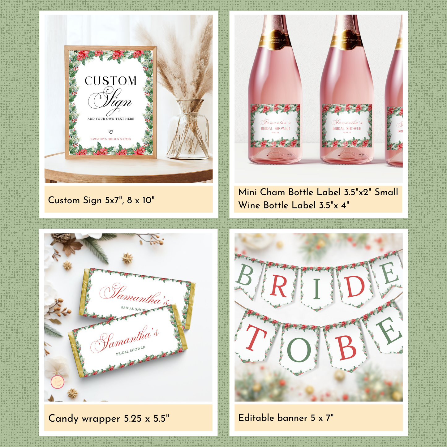 Christmas Bridal Shower Template Bundle #1