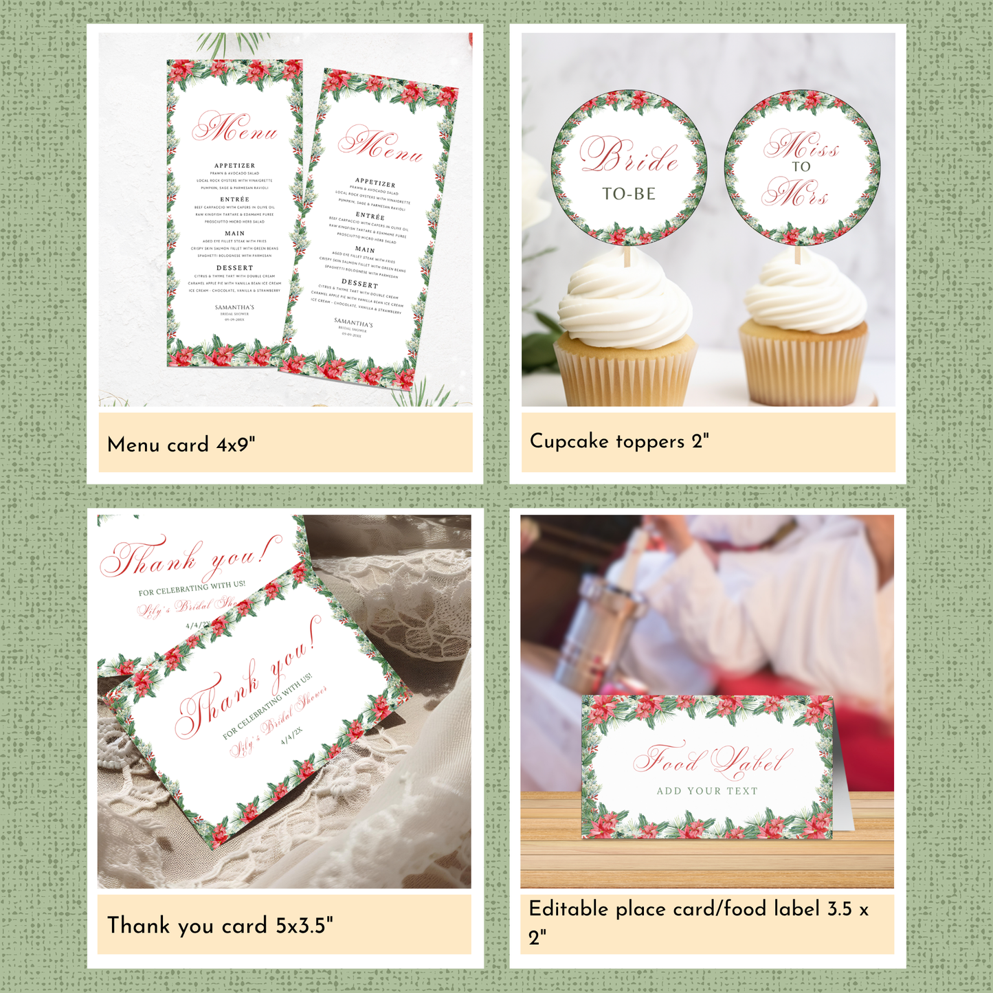 Christmas Bridal Shower Template Bundle #1