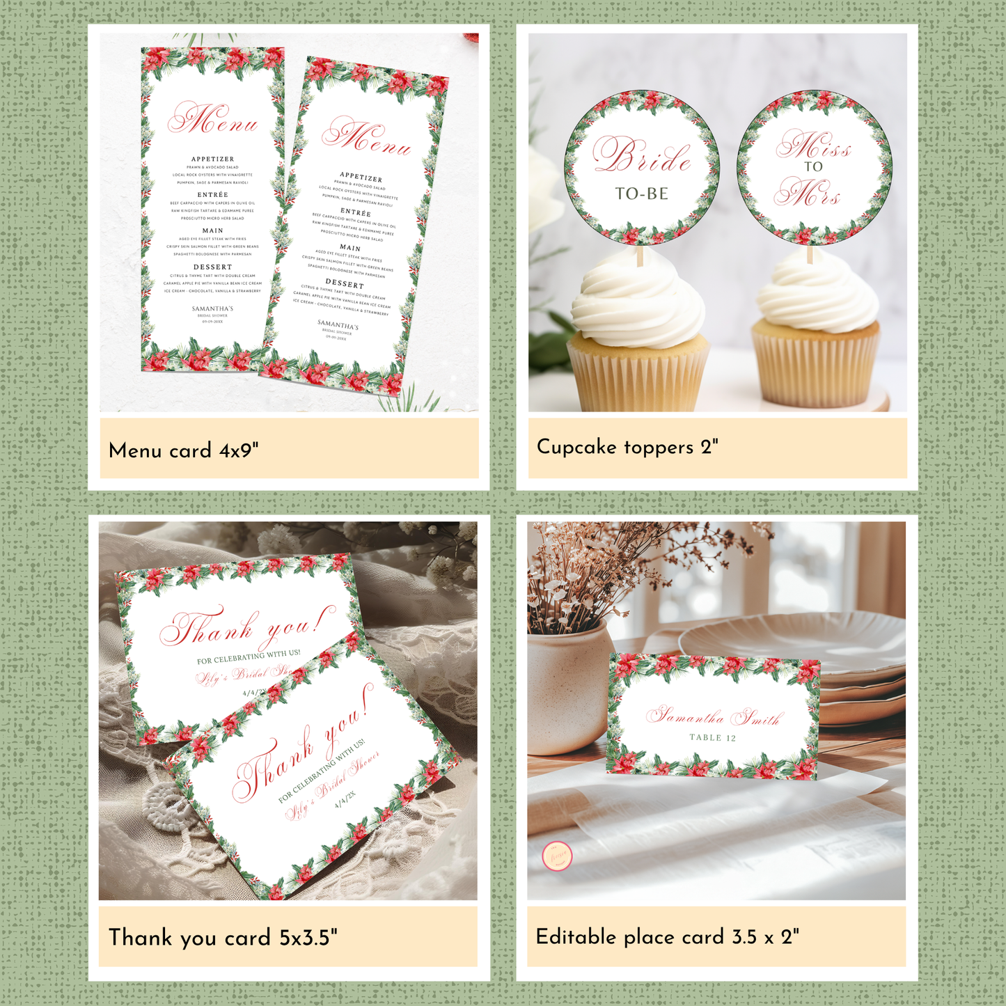 Christmas Bridal Shower Template Bundle #2