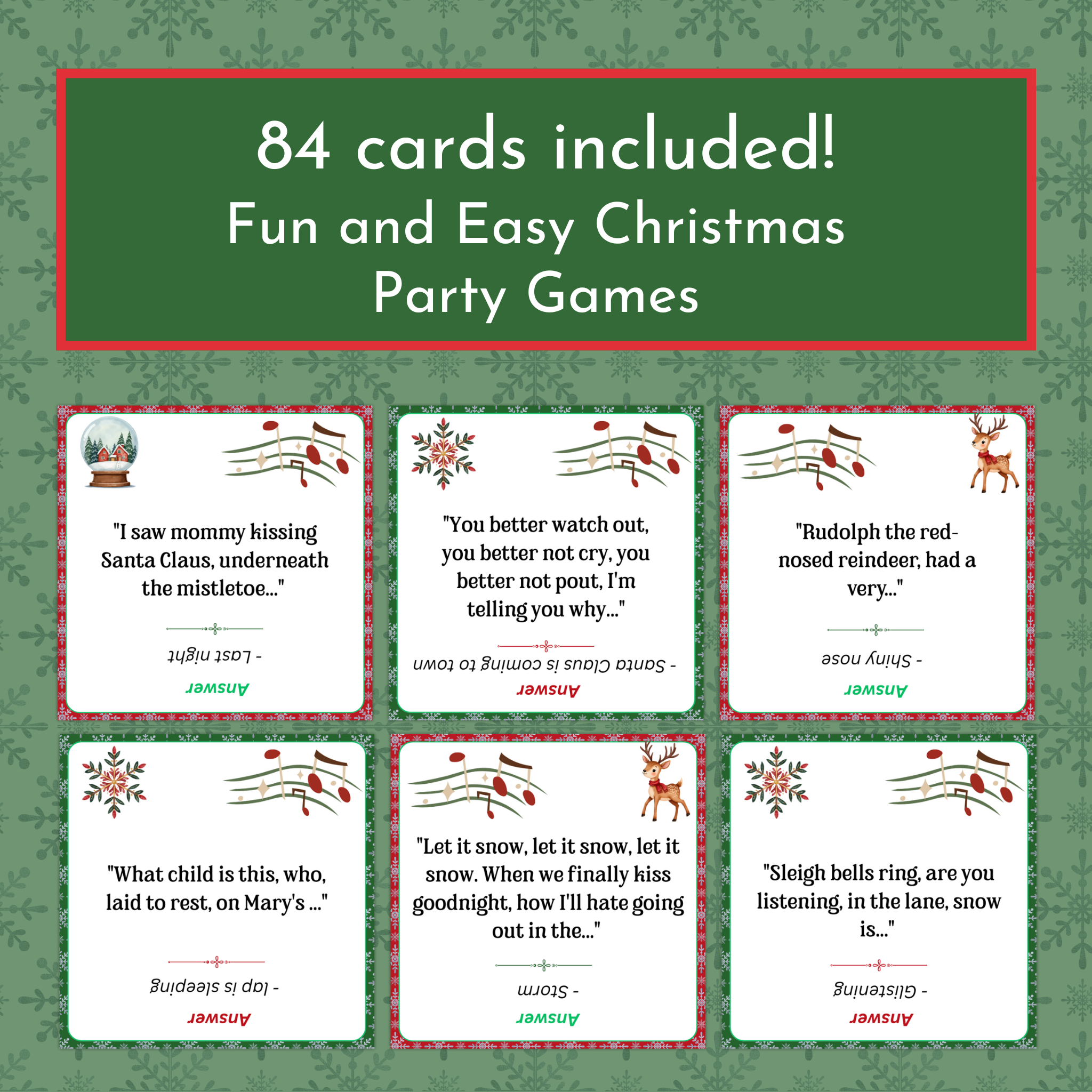 Christmas Finish The Lyrics Game