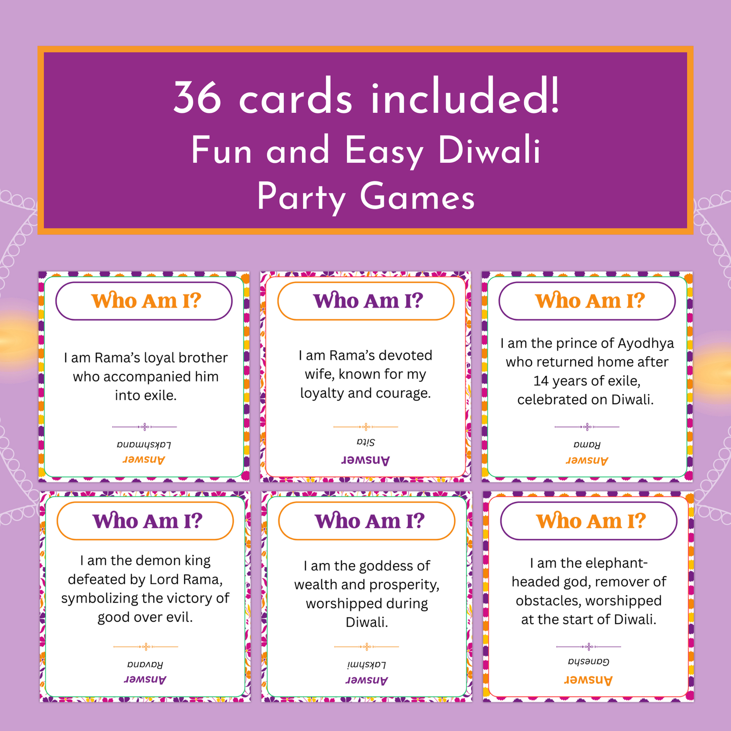 Diwali Who Am I? Game