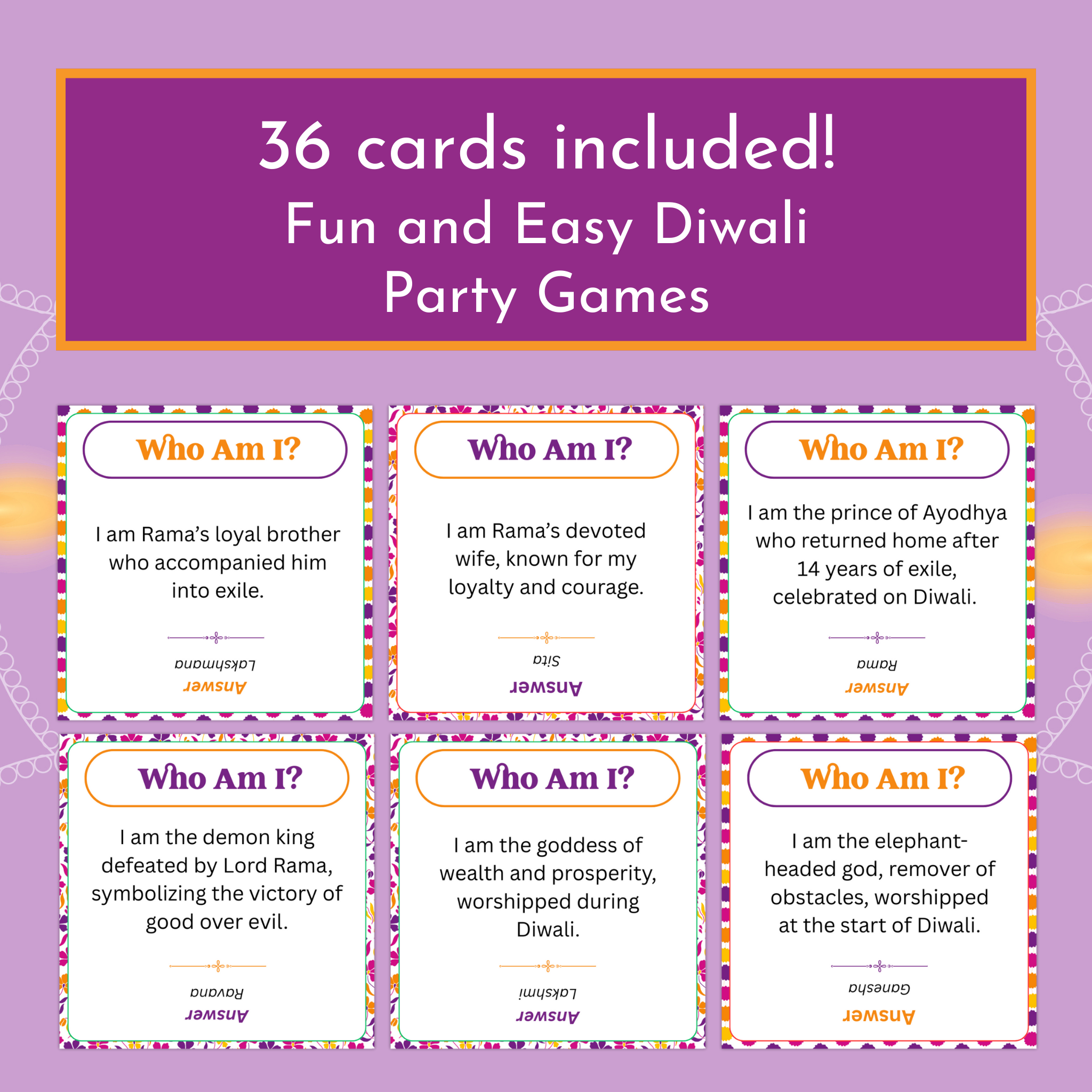 Diwali Who Am I? Game
