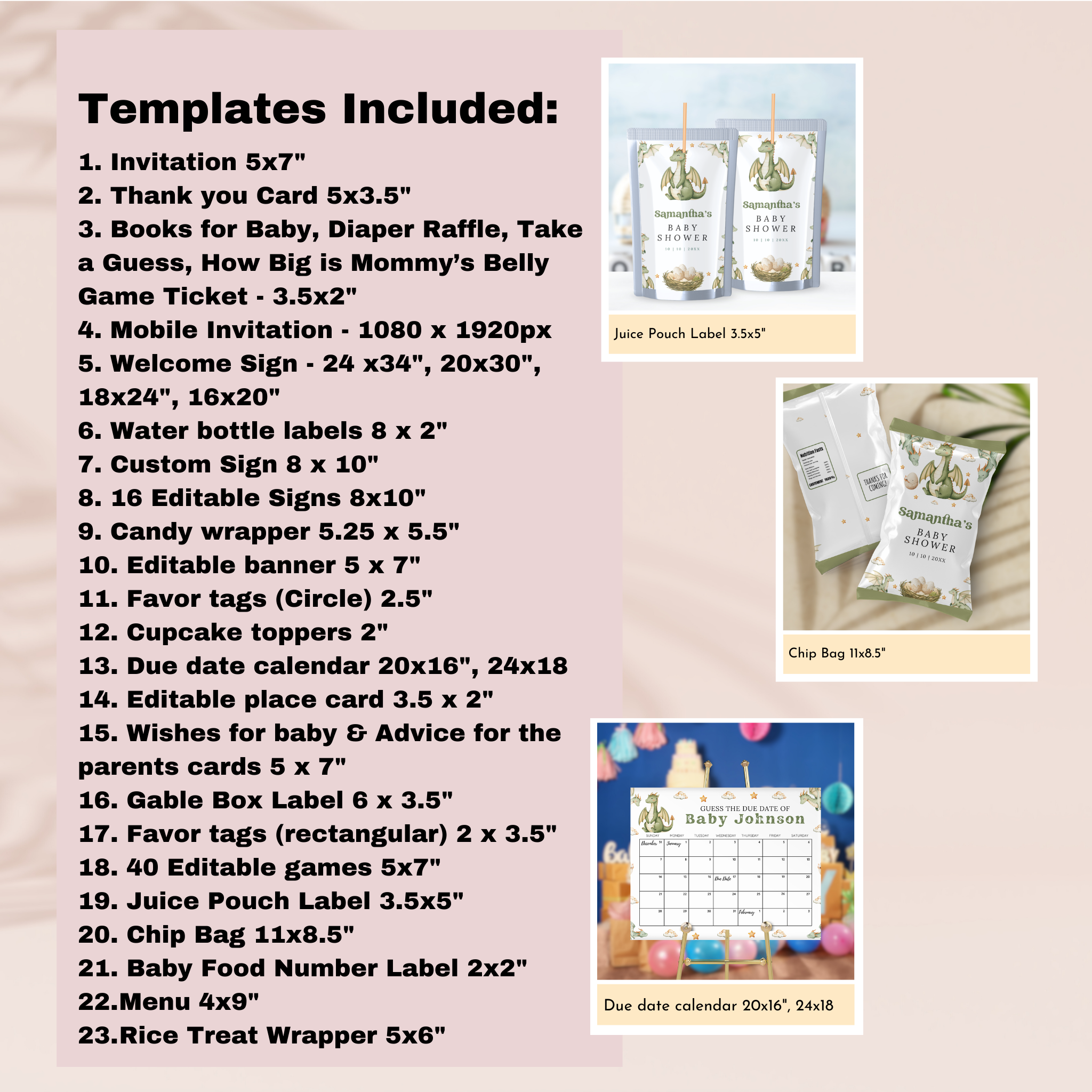 Little Dragon Baby Shower Bundle