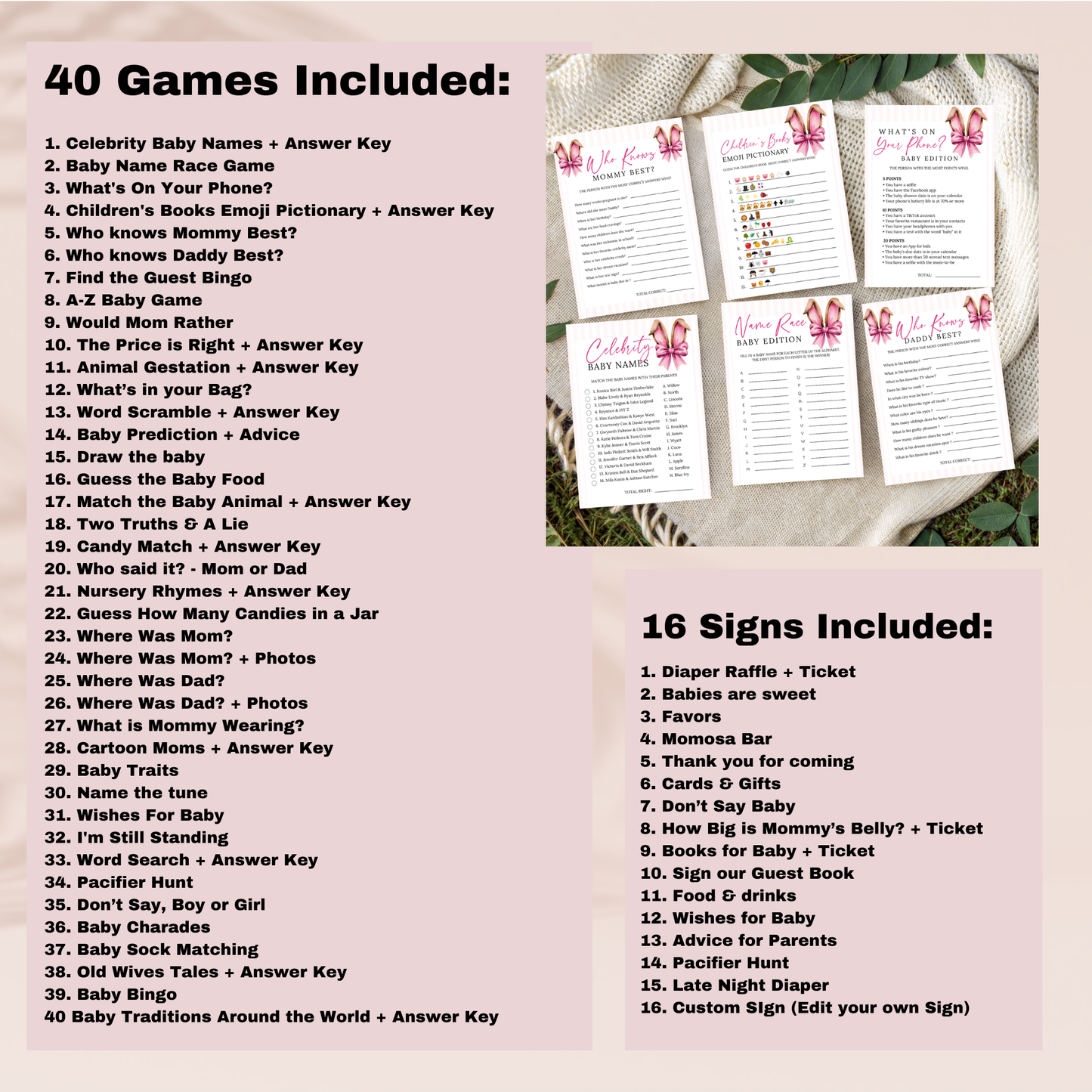 Easter Baby Shower Bundle - Pink