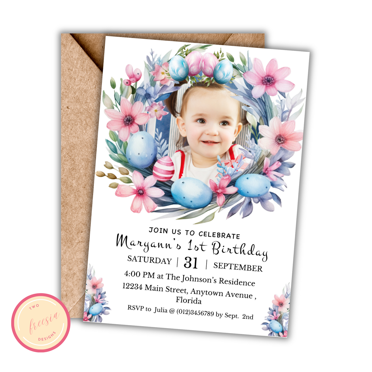 Easter Birthday Invite with Photo