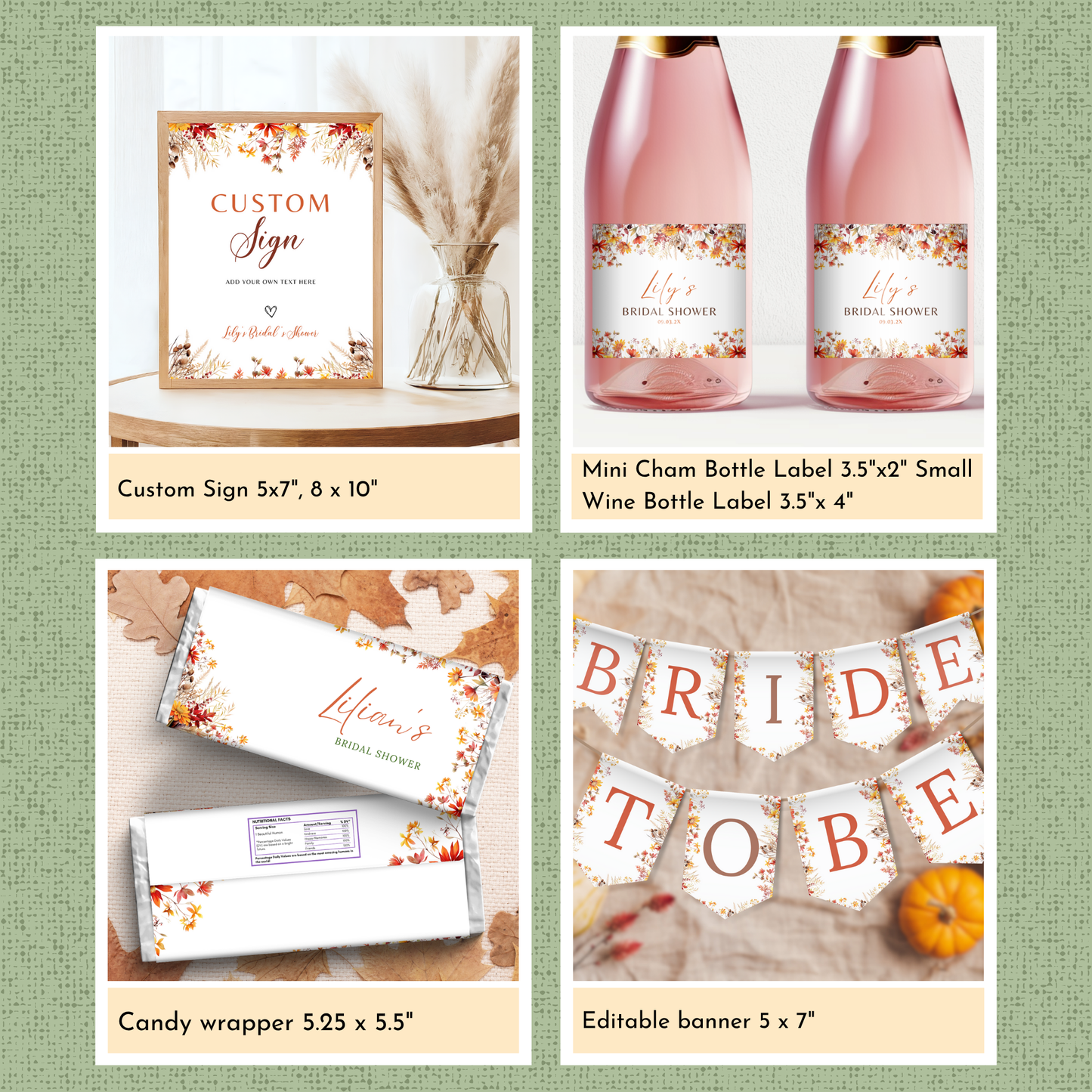 Fall in Love Bridal Shower Template Bundle #2
