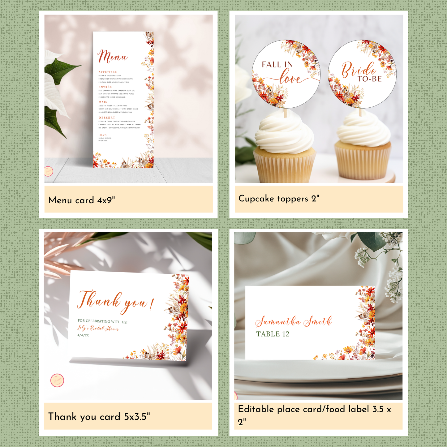 Fall in Love Bridal Shower Template Bundle #2