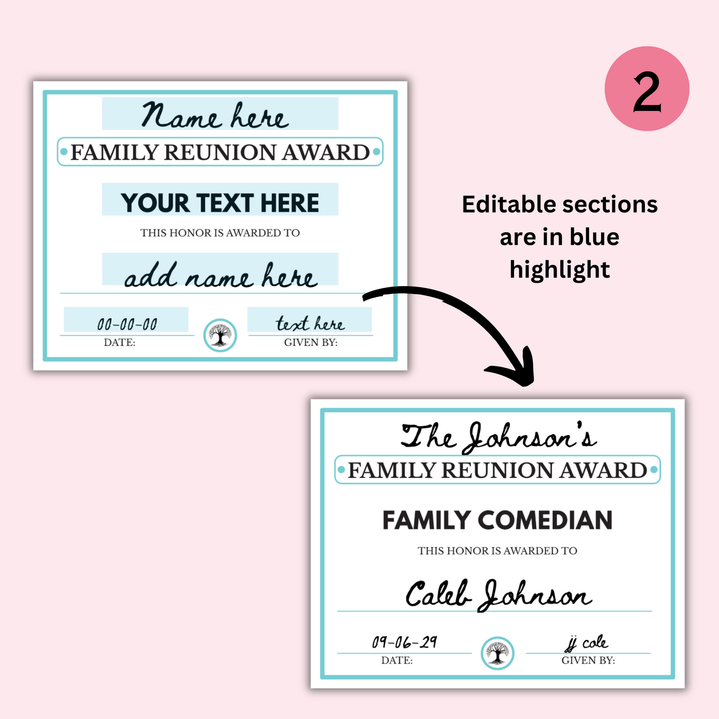 Family Reunion Award Certificates - 100 Editable Templates