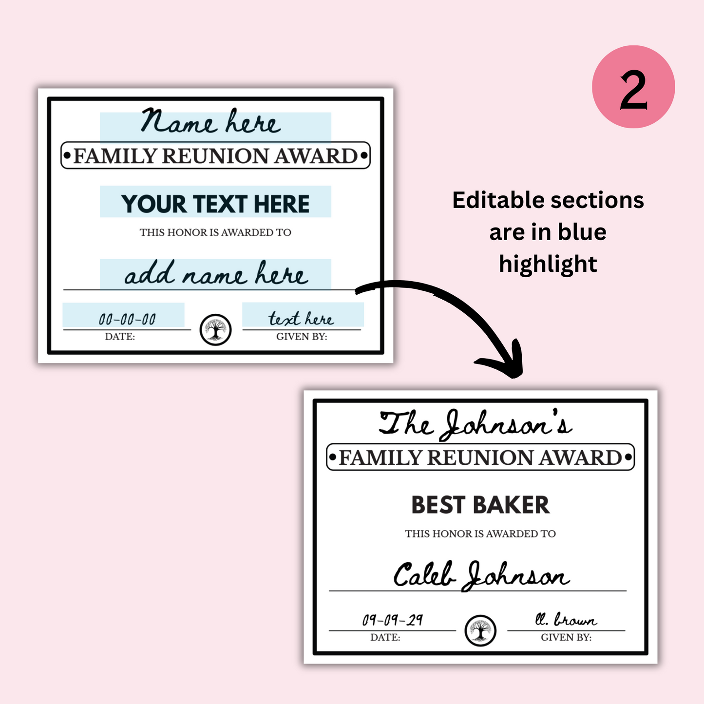 Editable Family Reunion Awards - 100 Templates