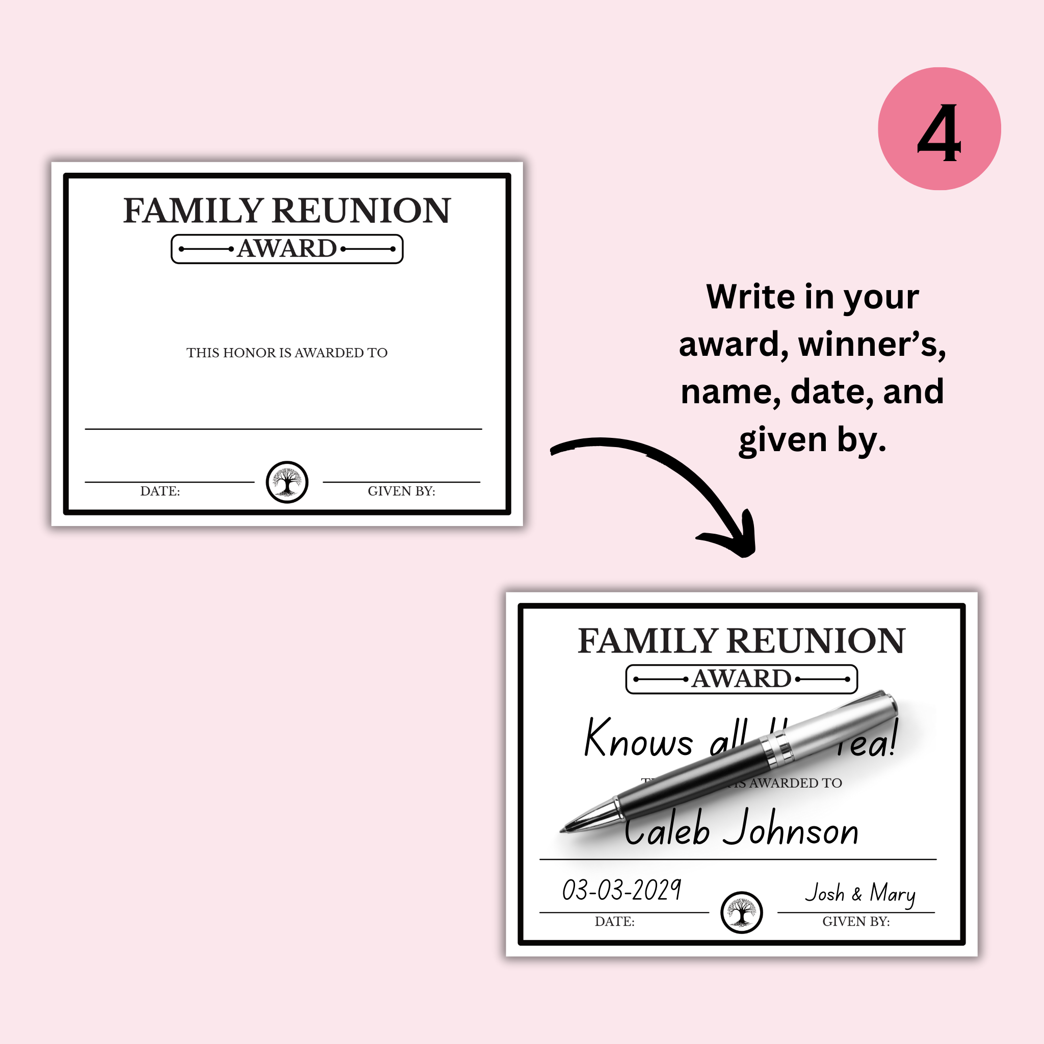 Family Reunion Award Certificate - 100 Editable Templates