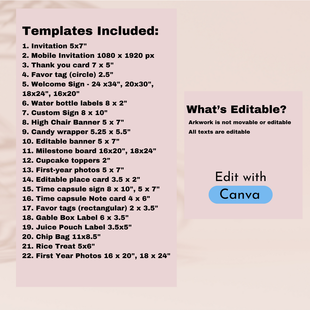 Strawberry 1st Birthday Template Bundle #2