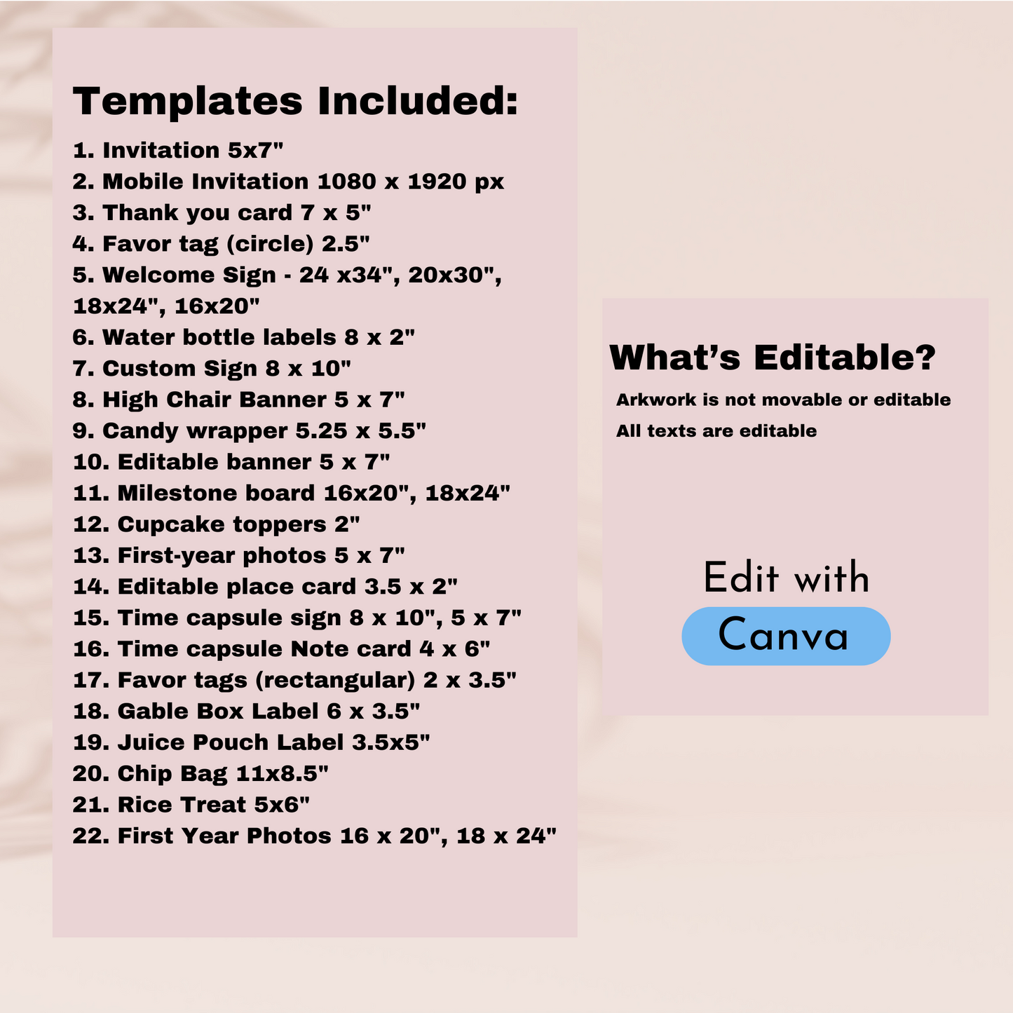 Christmas 1st Birthday Template Bundle #1