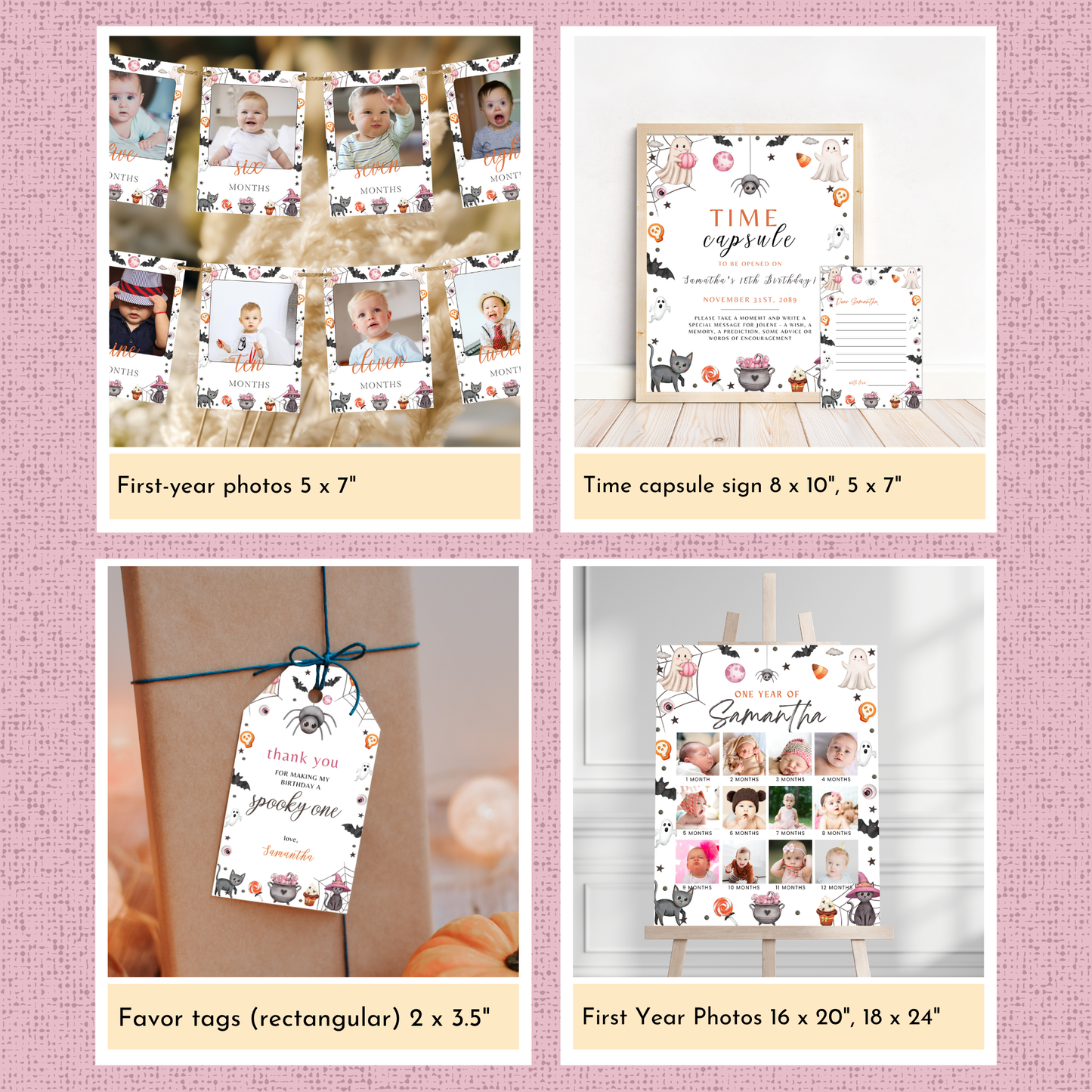 Halloween 1st Birthday Template Bundle #3