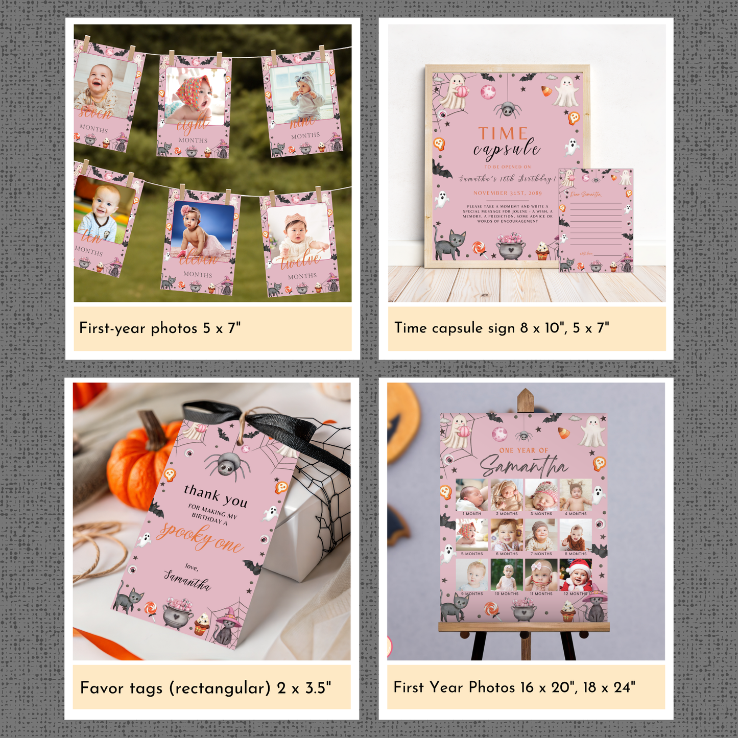 Halloween 1st Birthday Template Bundle #2