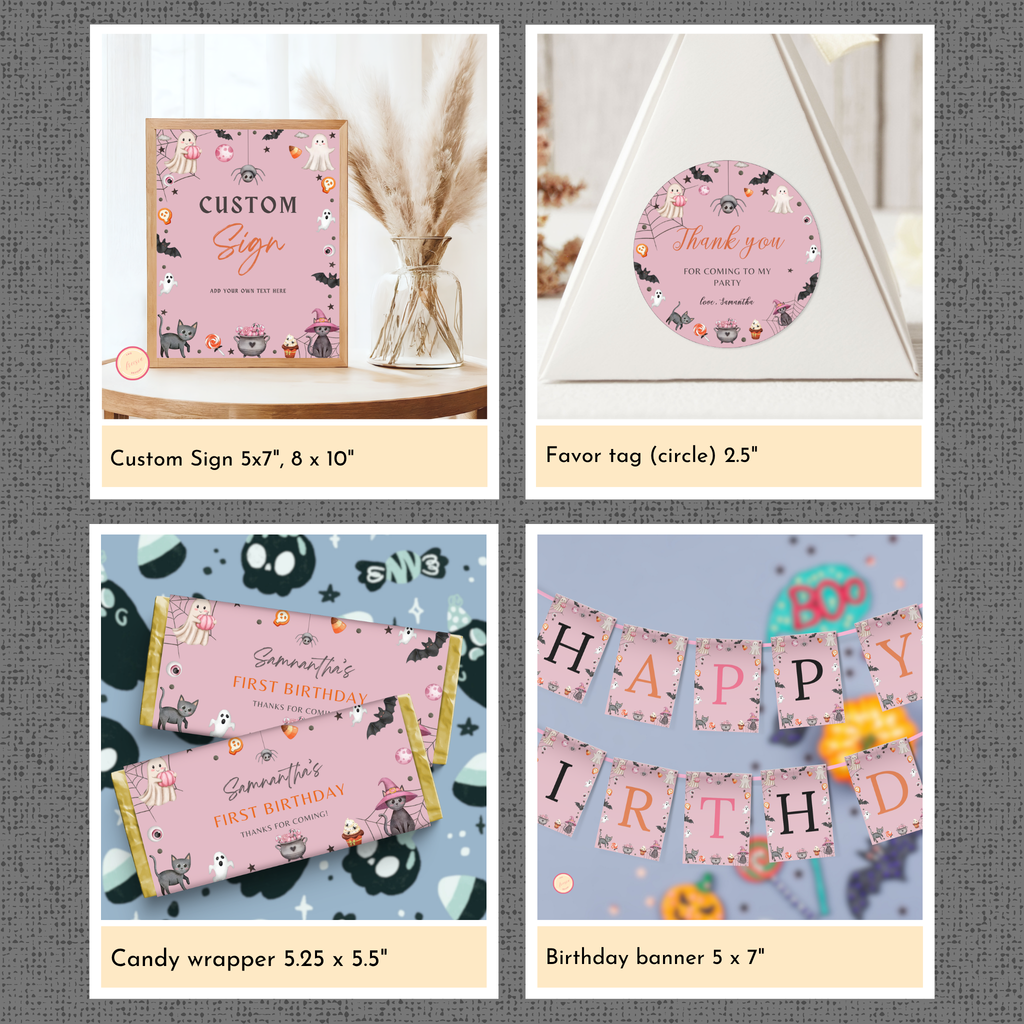 Halloween 1st Birthday Template Bundle #2