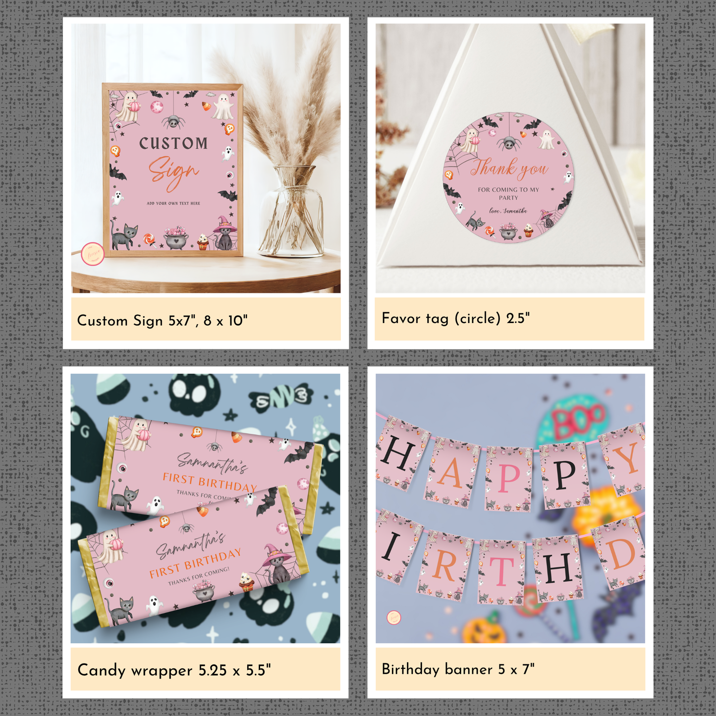 Halloween 1st Birthday Template Bundle #2