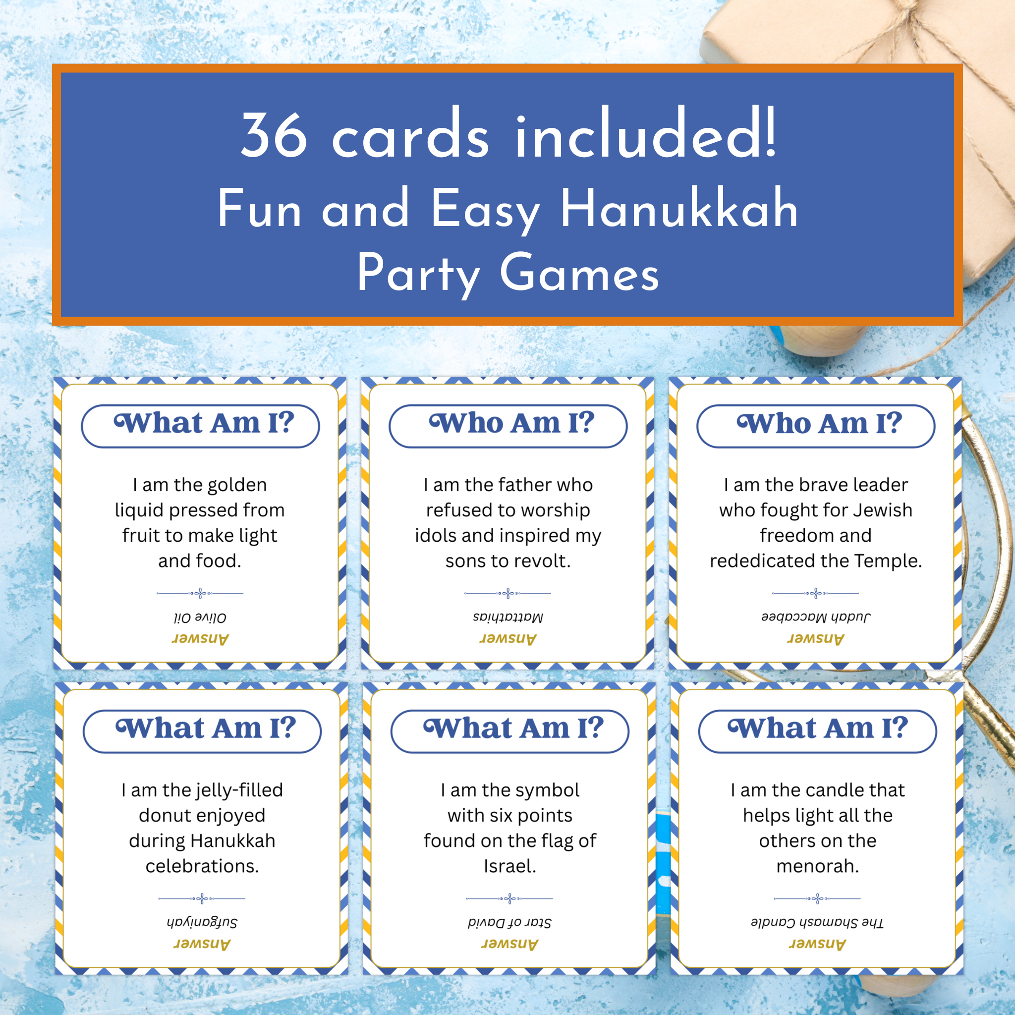 Hanukkah Who Am I Game