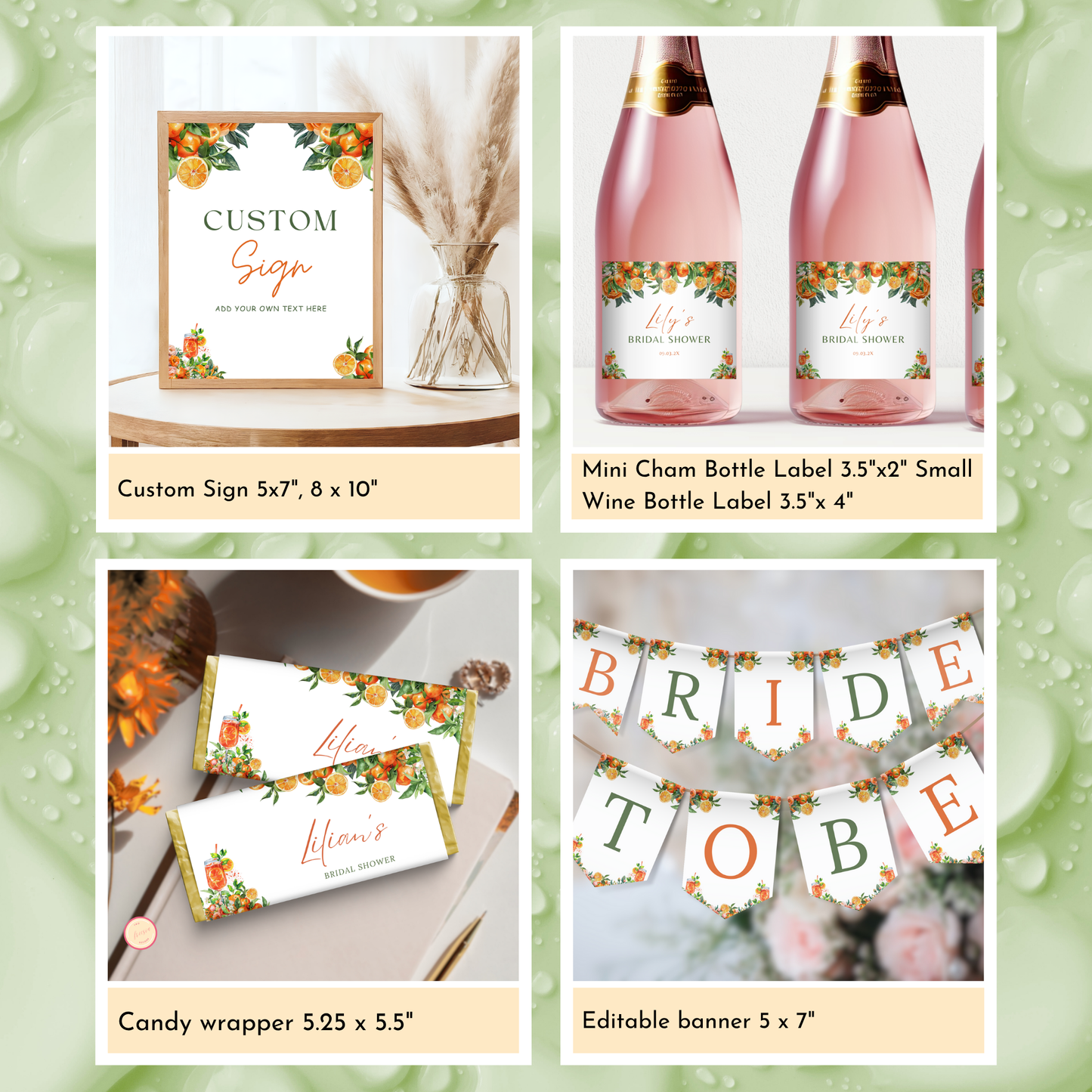 Love at First Spritz Bridal Shower Template Bundle #1