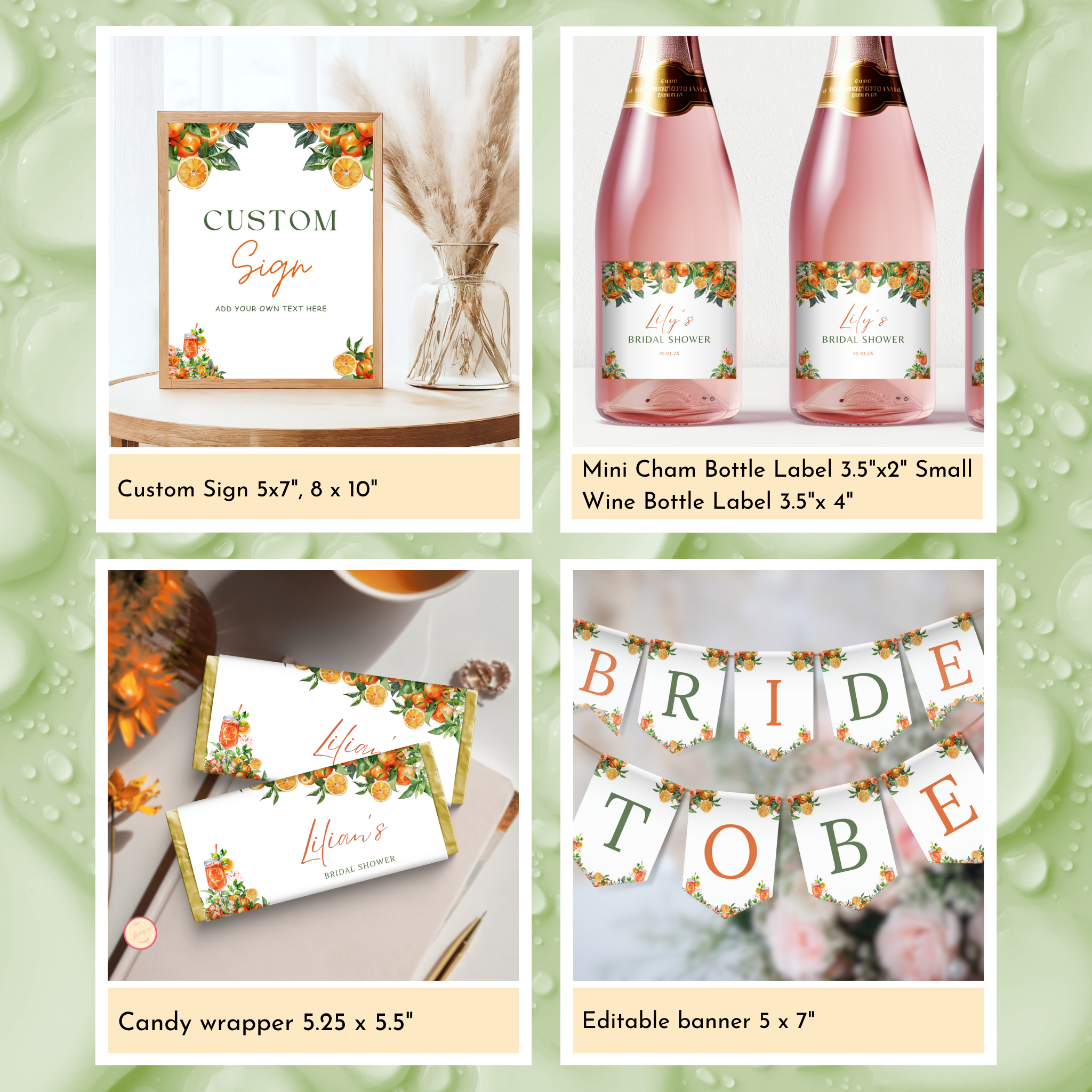 Love at First Spritz Bridal Shower Template Bundle #1