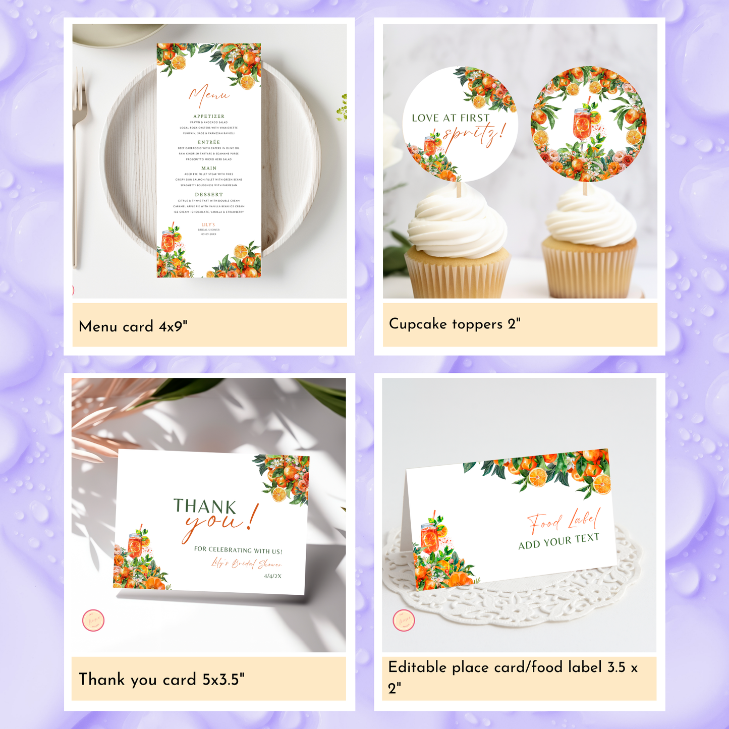 Love at First Spritz Bridal Shower Template Bundle #1