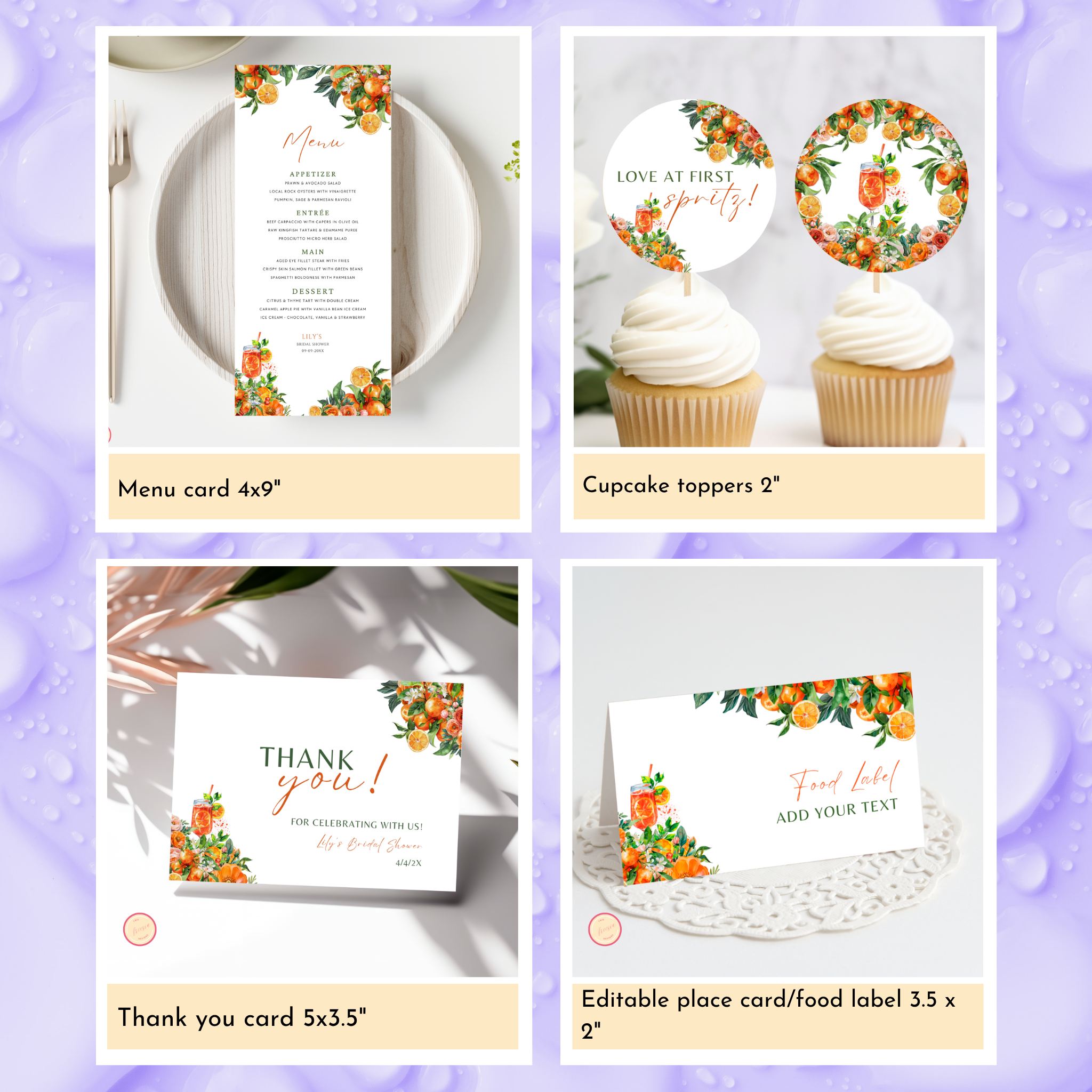 Love at First Spritz Bridal Shower Template Bundle #1