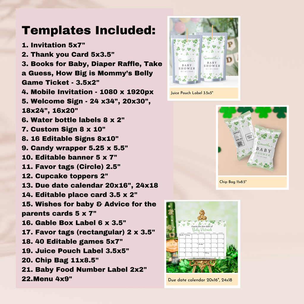 St. Patrick's Day Baby Shower Bundle