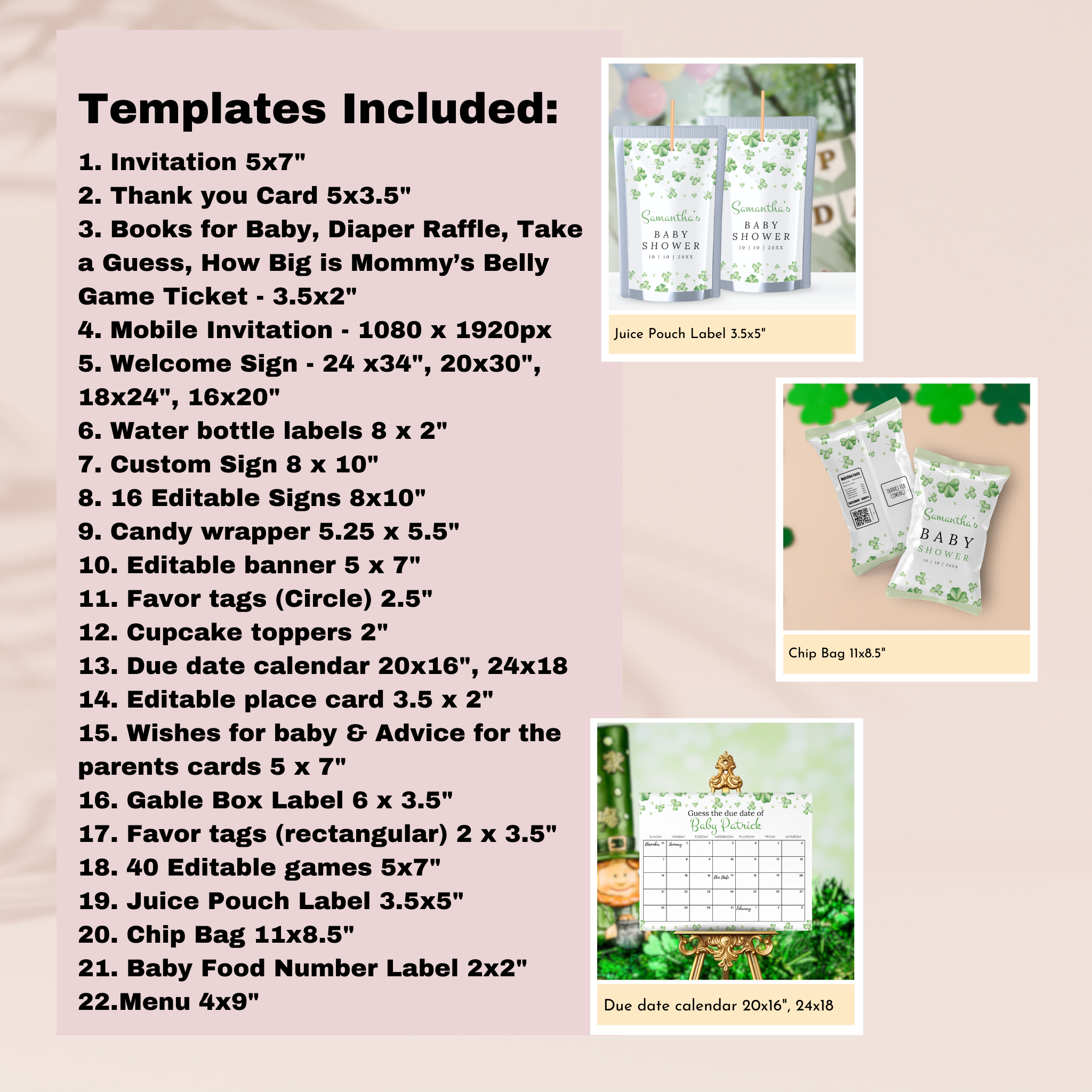 St. Patrick's Day Baby Shower Bundle