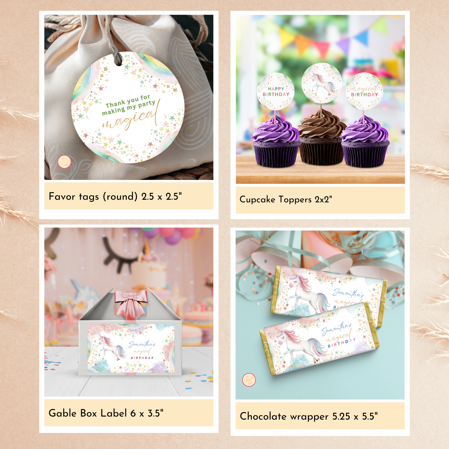 Unicorn Party Template Bundle
