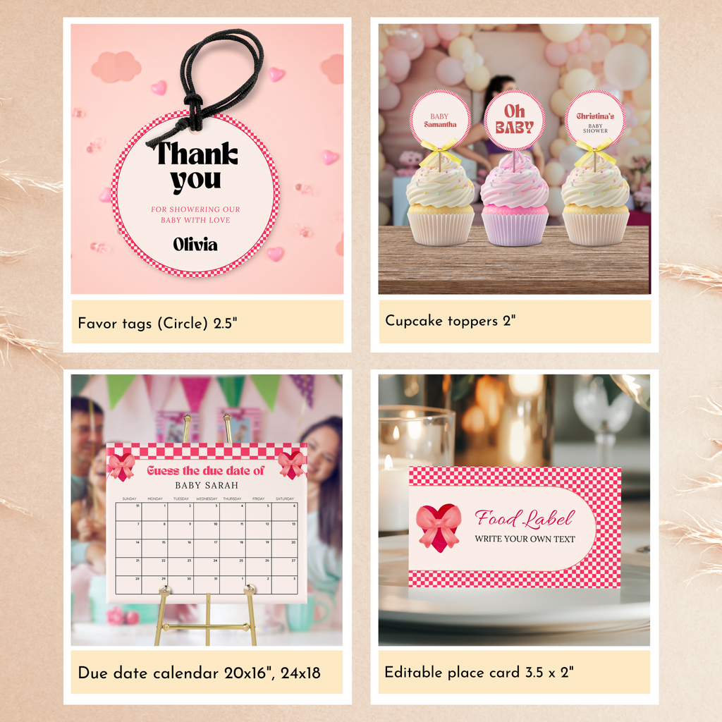 Valentine Baby Shower Bundle | Red Heart & Bow