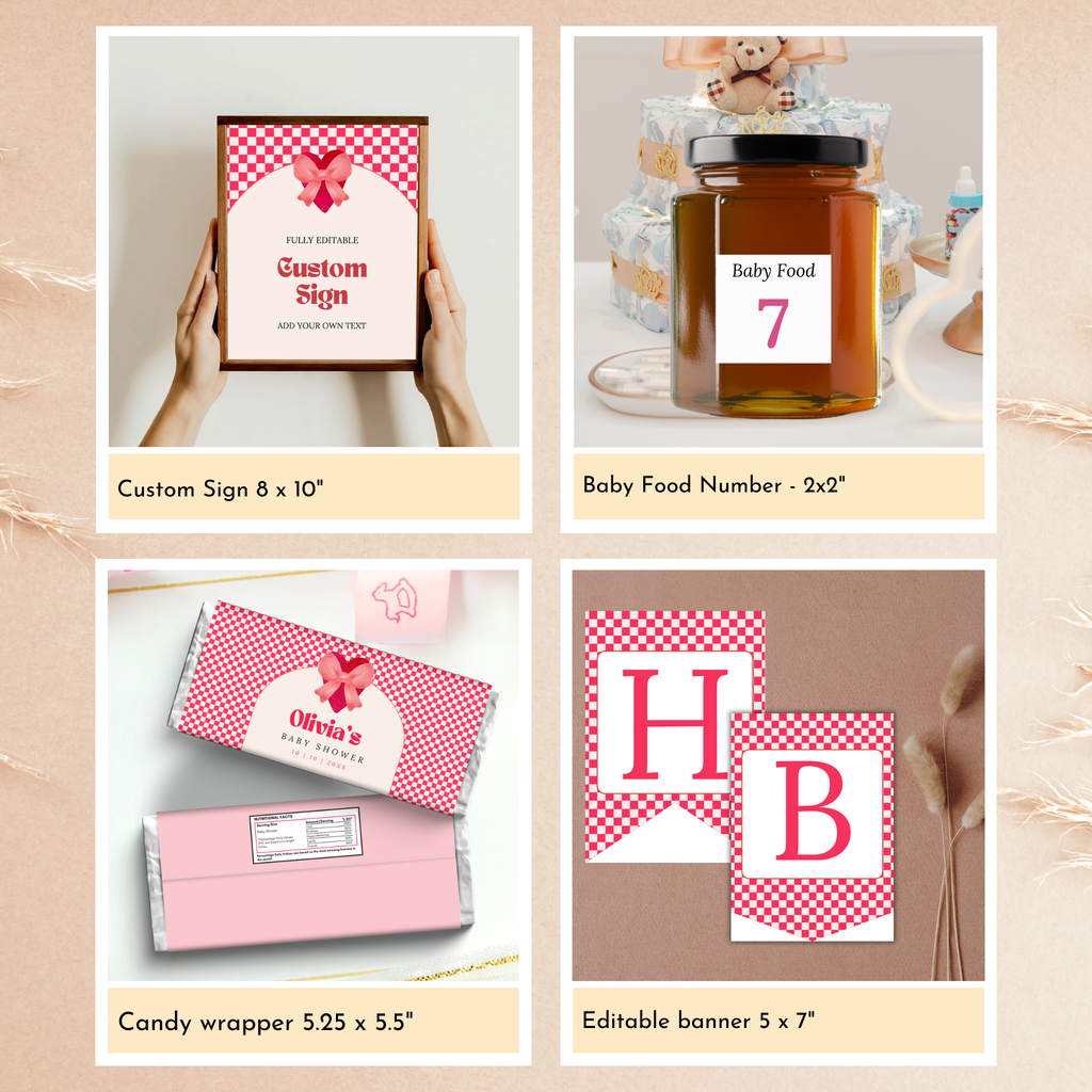 Valentine Baby Shower Bundle | Red Heart & Bow